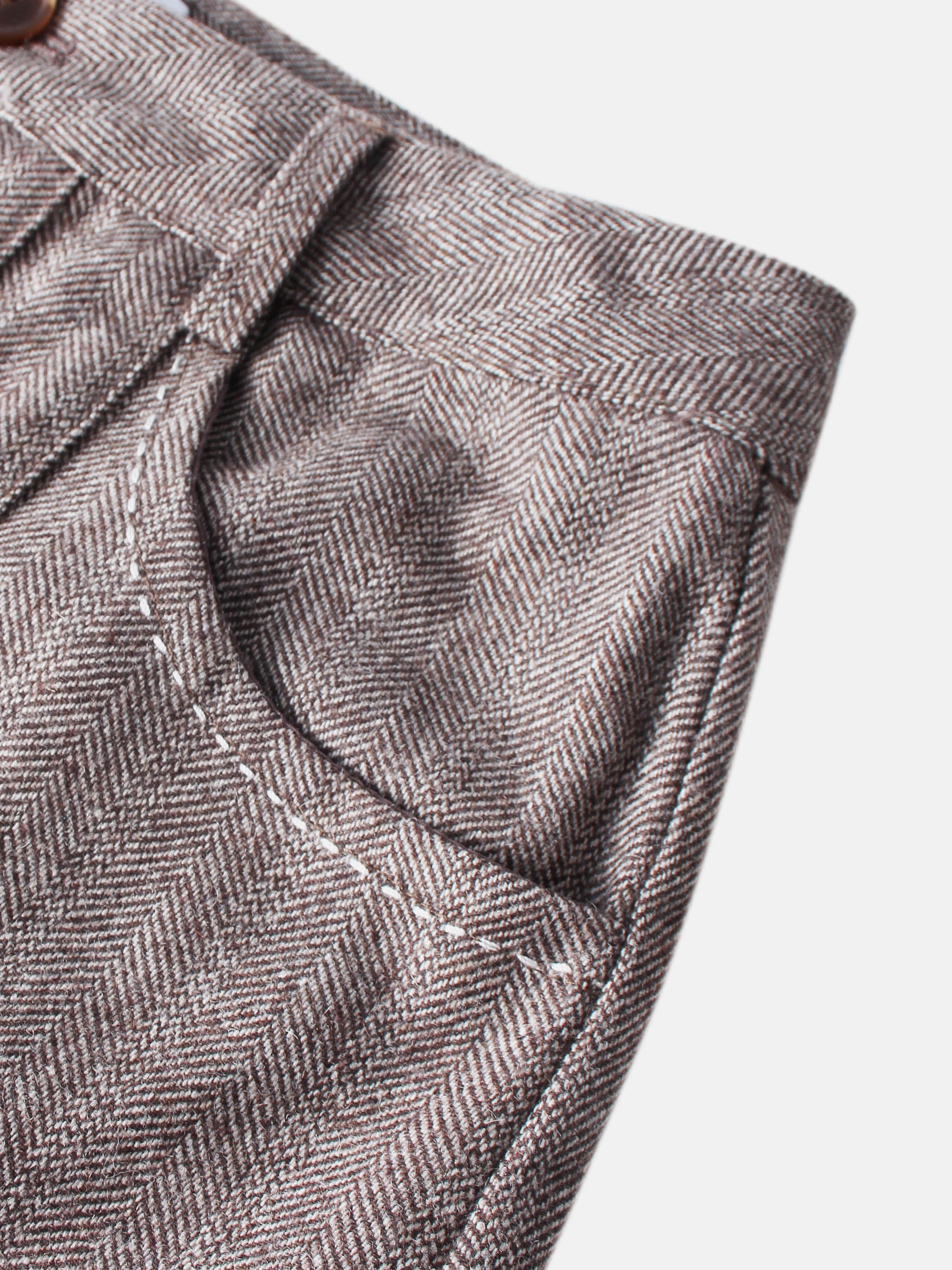 Pleat Bottom Yoke Skirt - Brown/Tan