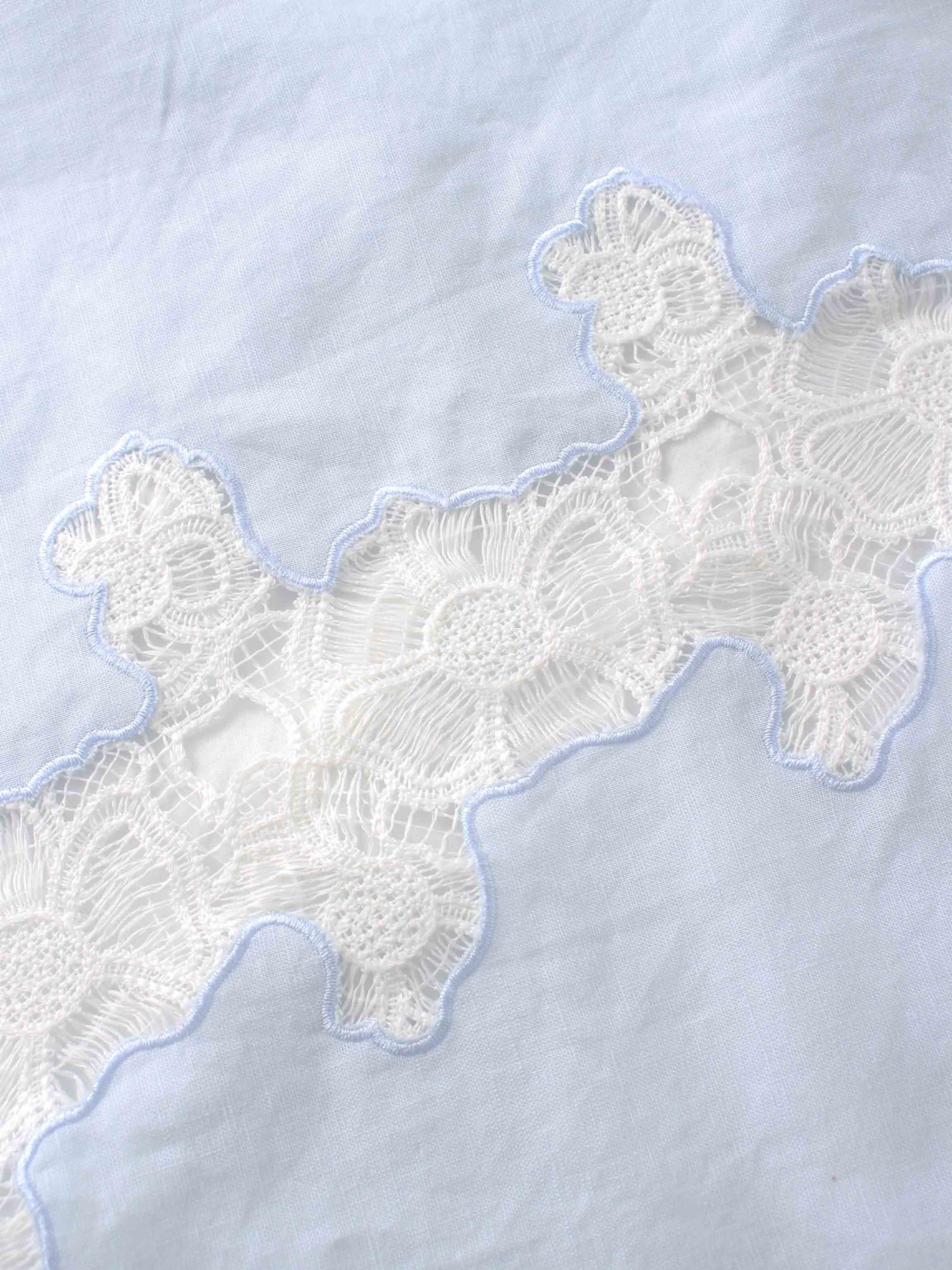 Lace Cutout Skirt-Light Blue