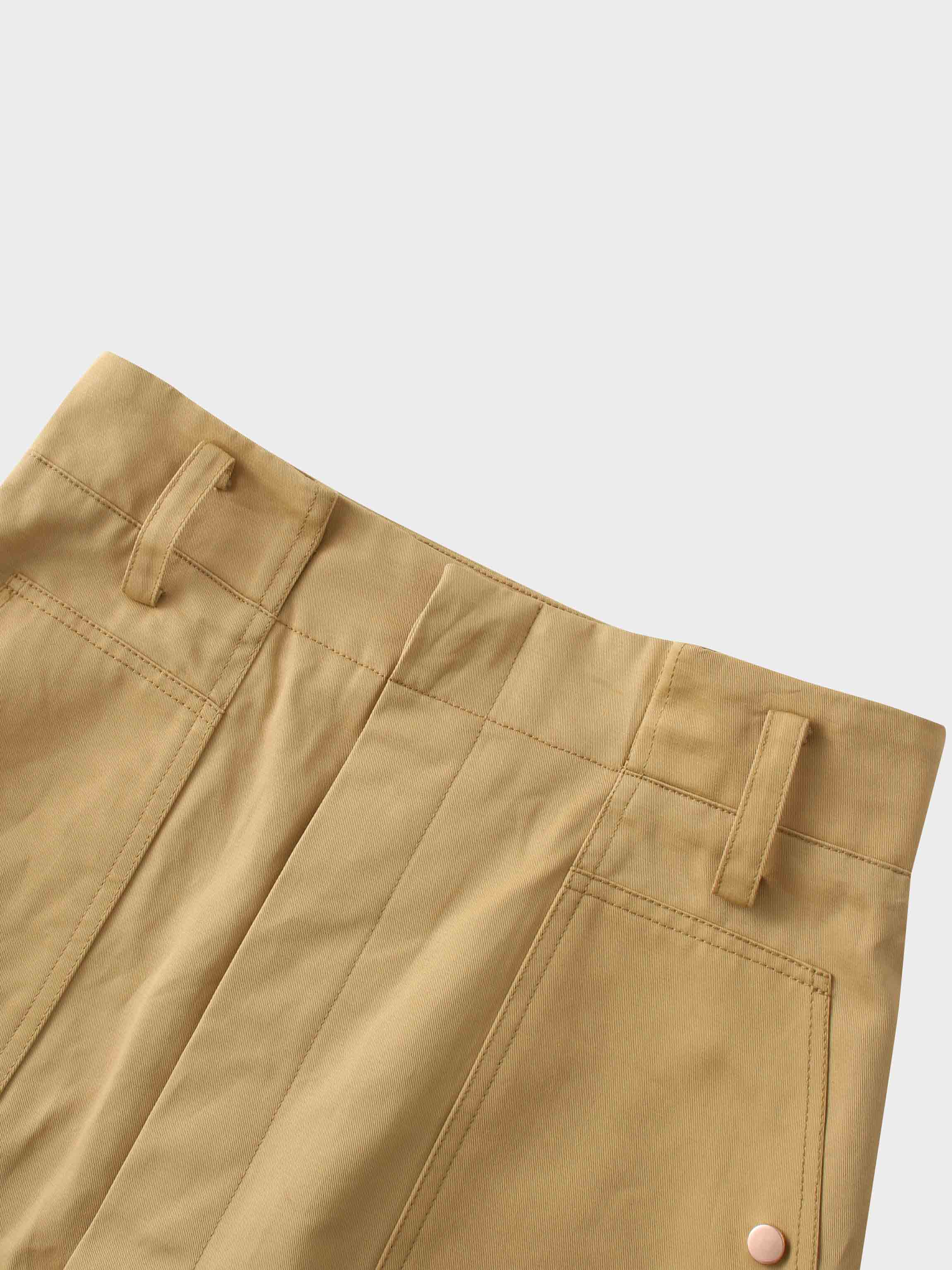 Belted Cotton Cargo Skirt-Desert Sand