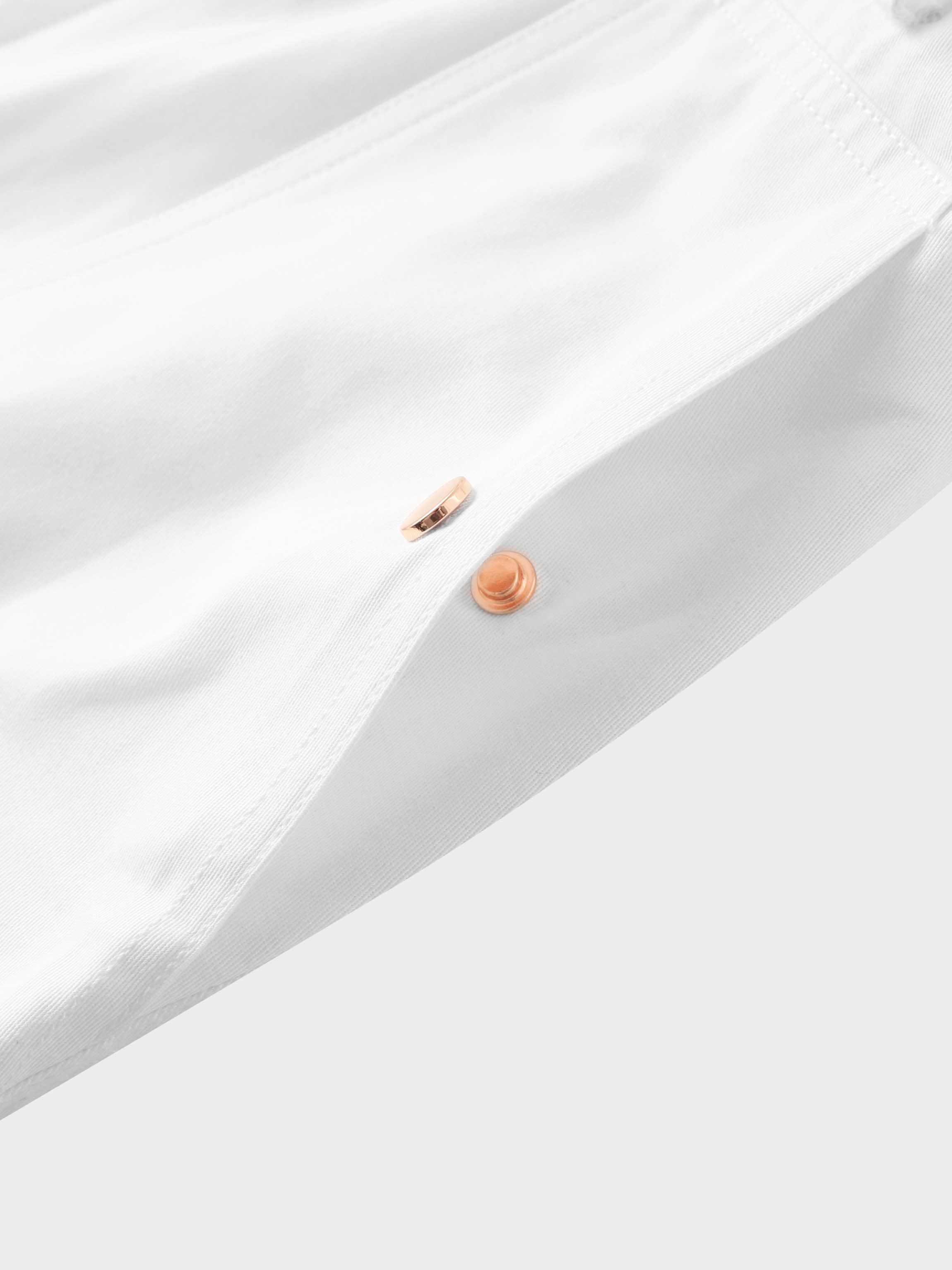 Belted Cotton Cargo Skirt-White