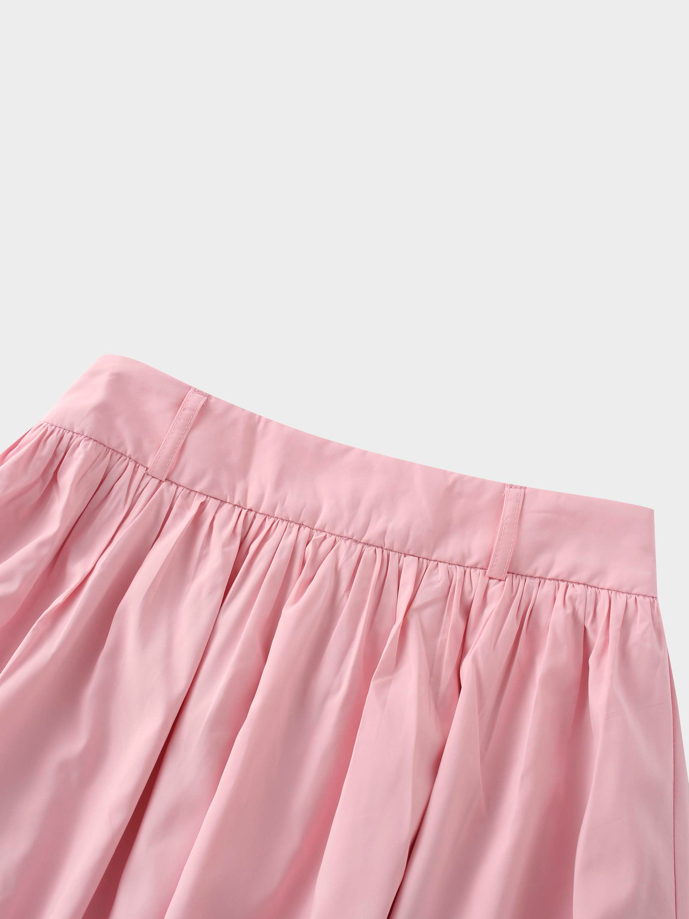 Taffeta Bubble Skirt-Pink