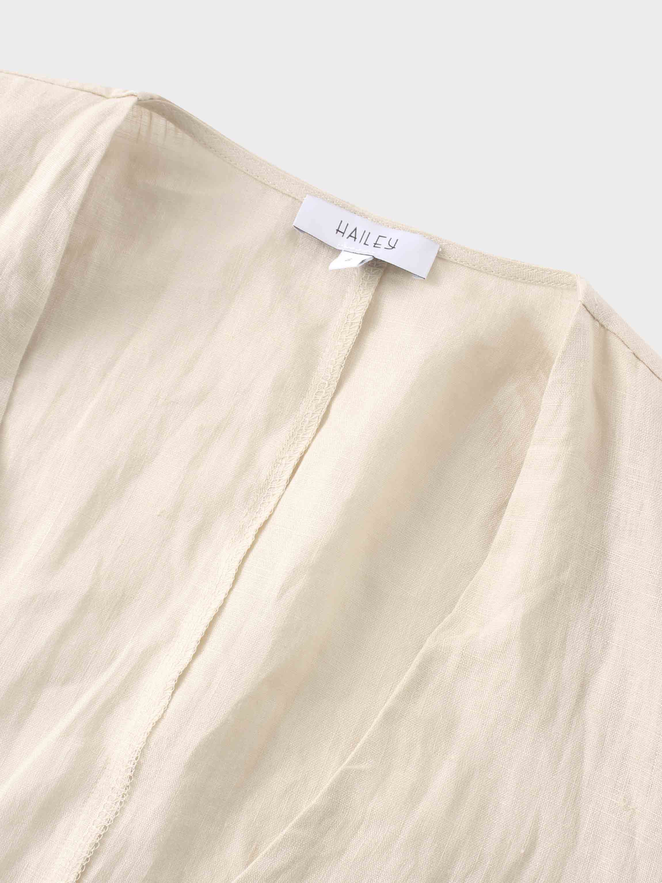 Linen Blazer-Ecru