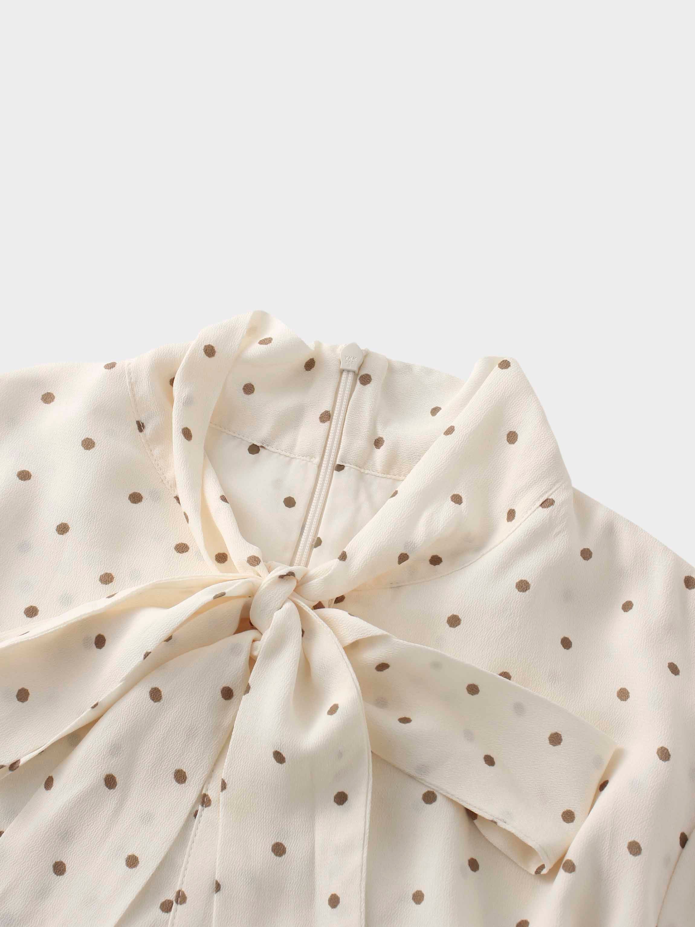 Katie Dress-Cream Polka Dot