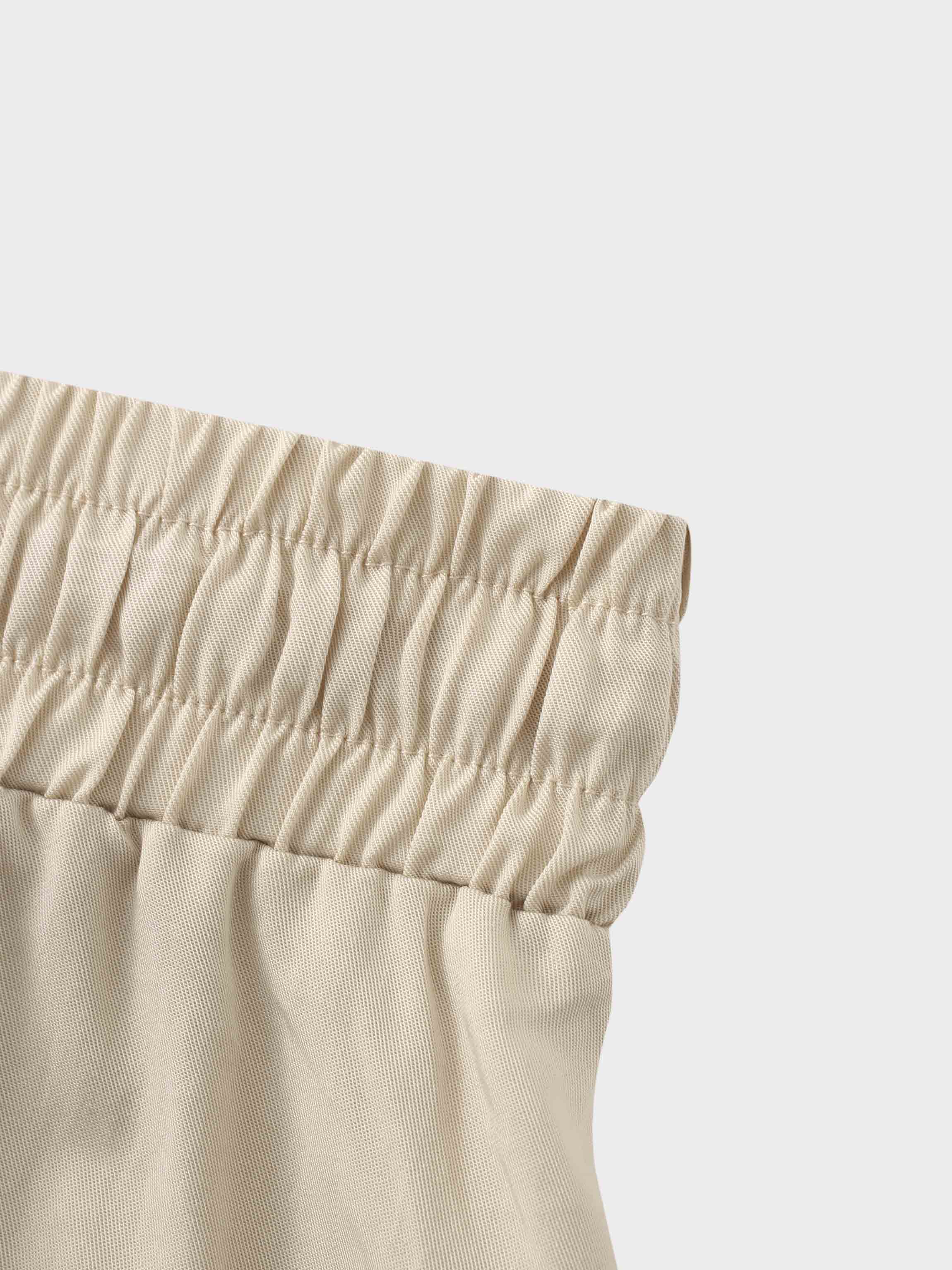 Drawstring Circle Skirt-Tan