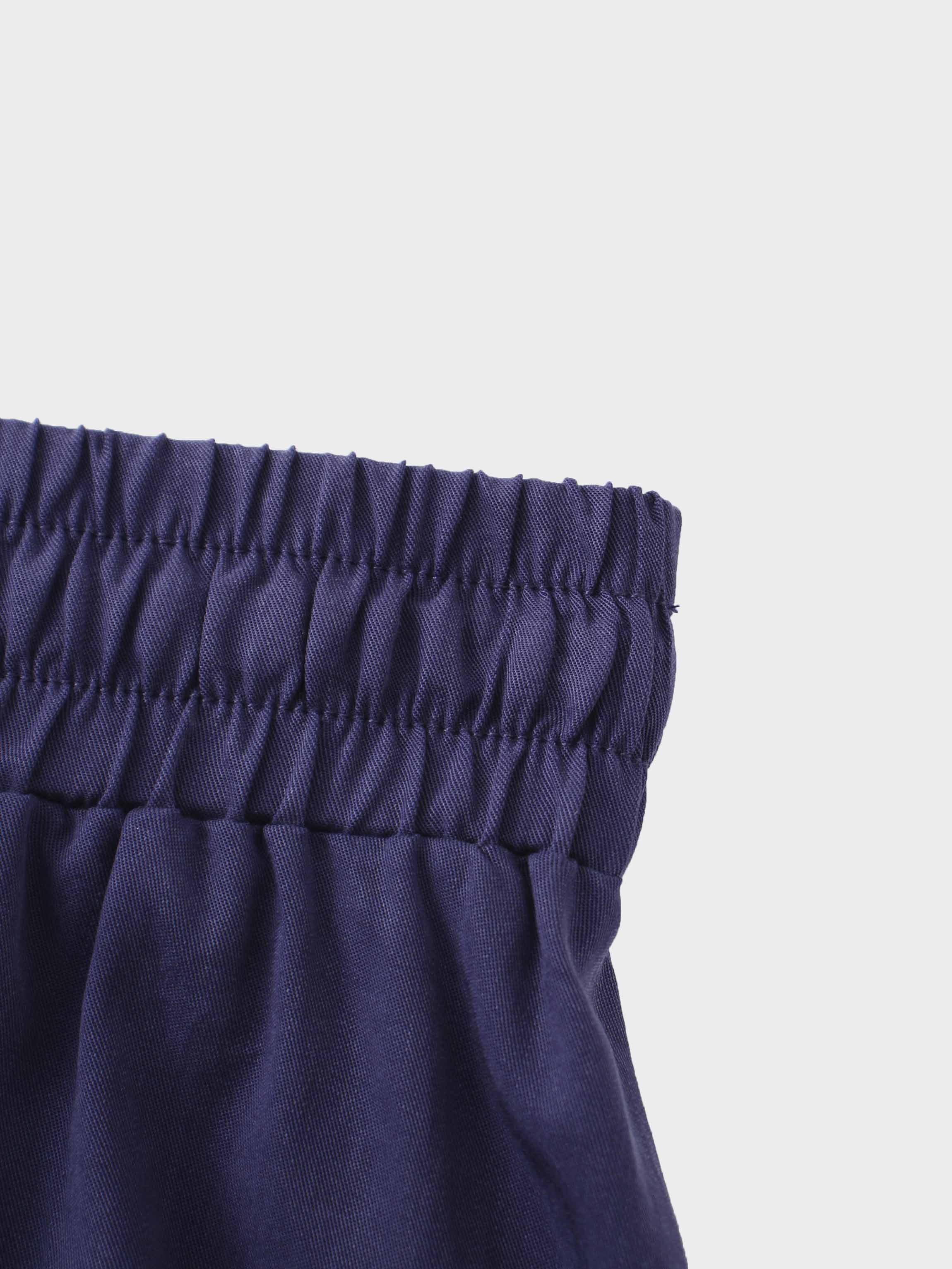 Drawstring Circle Skirt-Navy