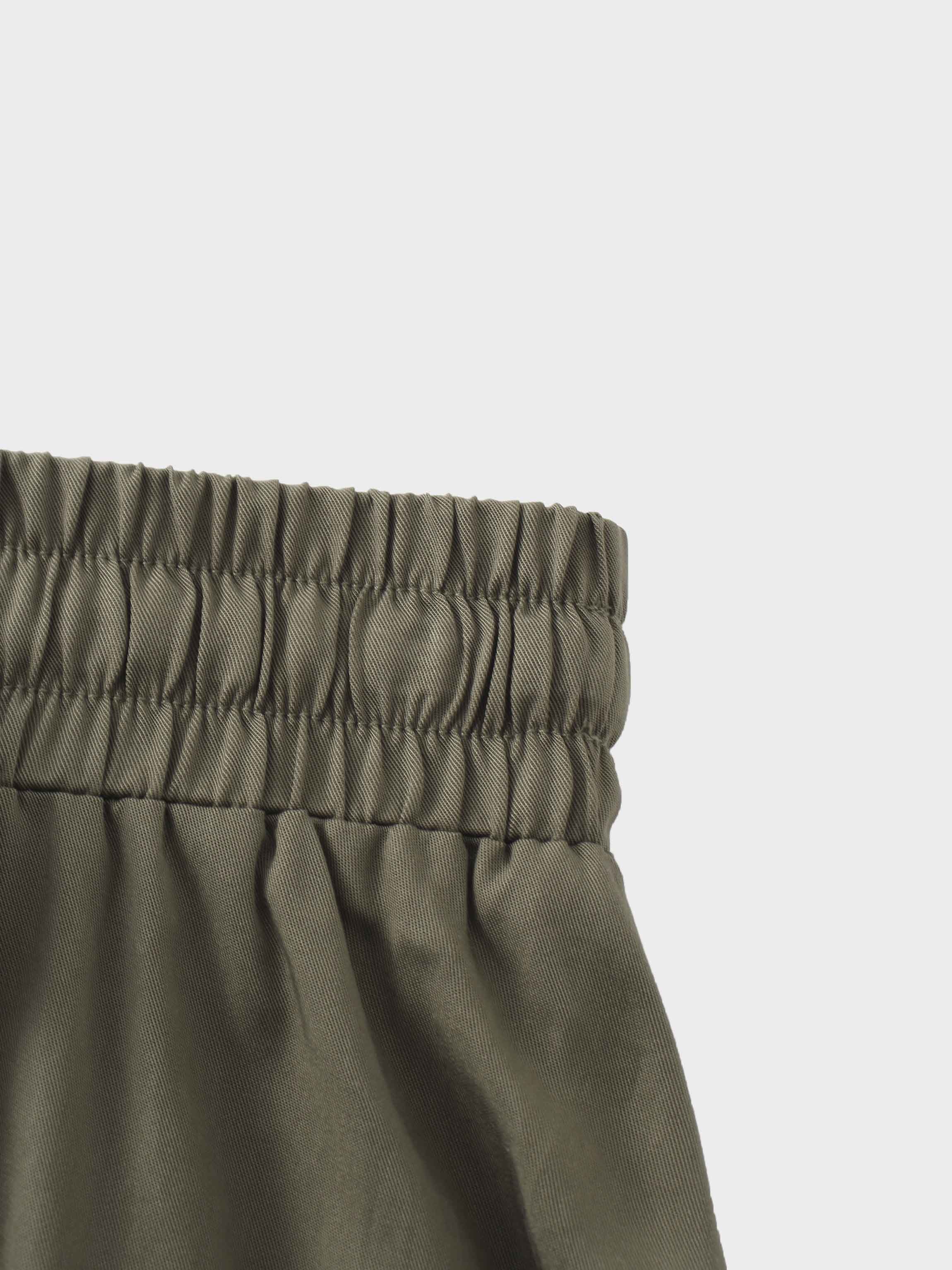Drawstring Circle Skirt-Olive