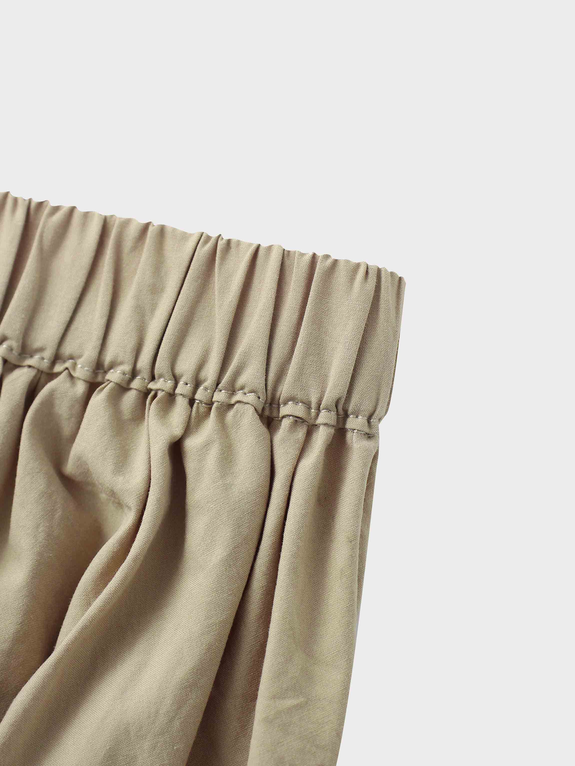 Micro Pleat Elastic Waist Skirt-Sand