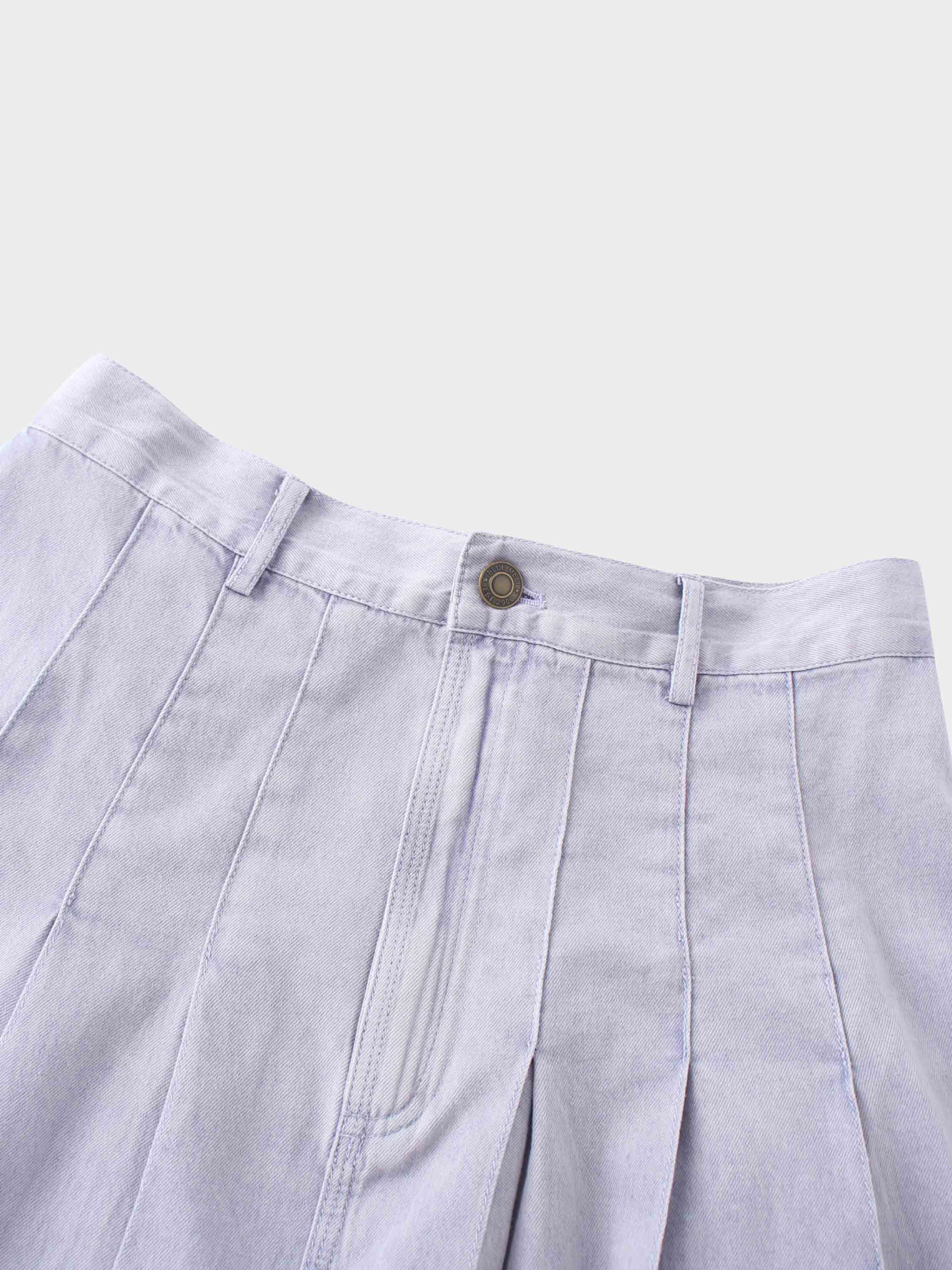 Stitched Pleated Skirt-Lavender