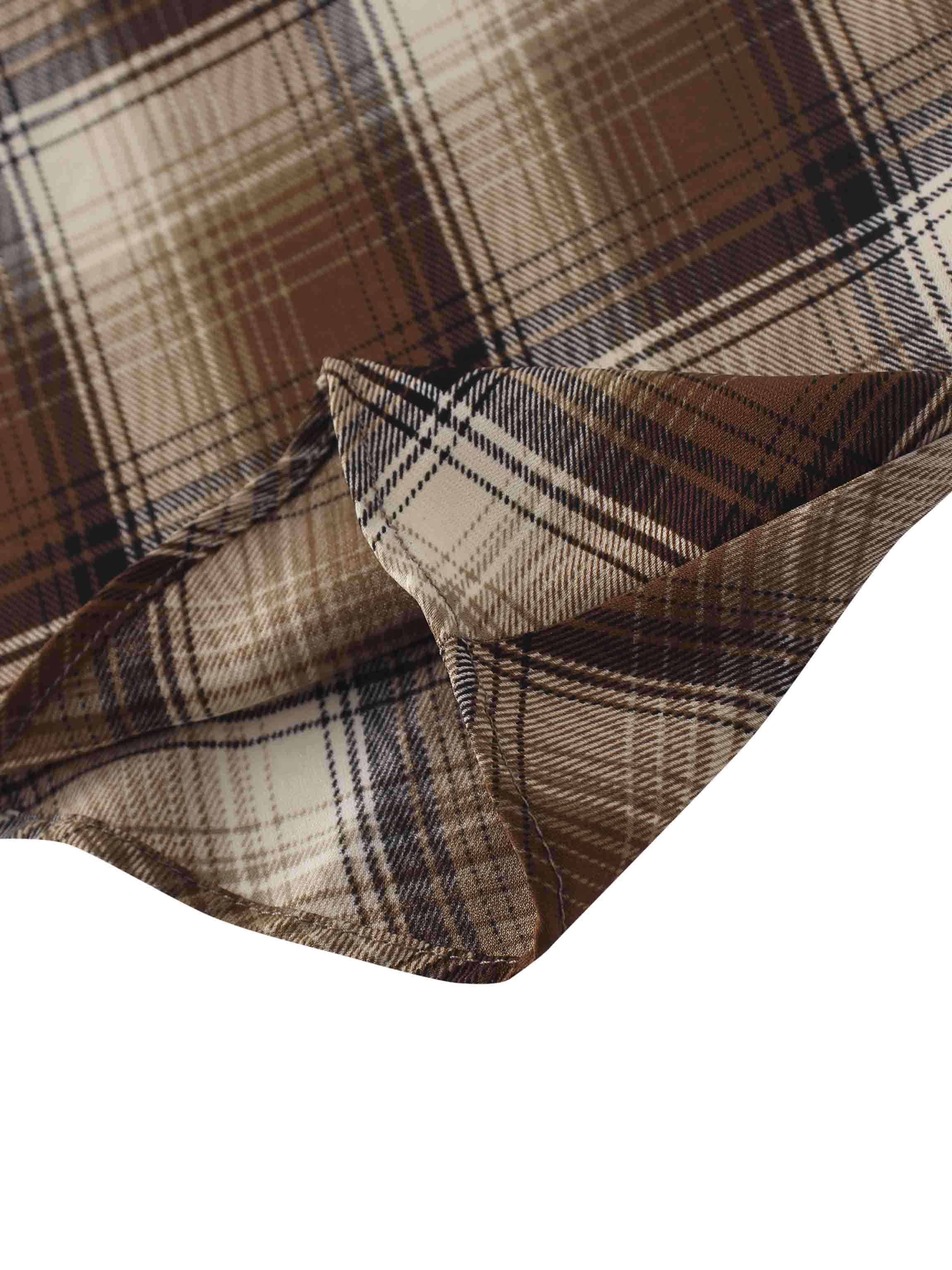 Plaid Slip Skirt-Brown Plaid