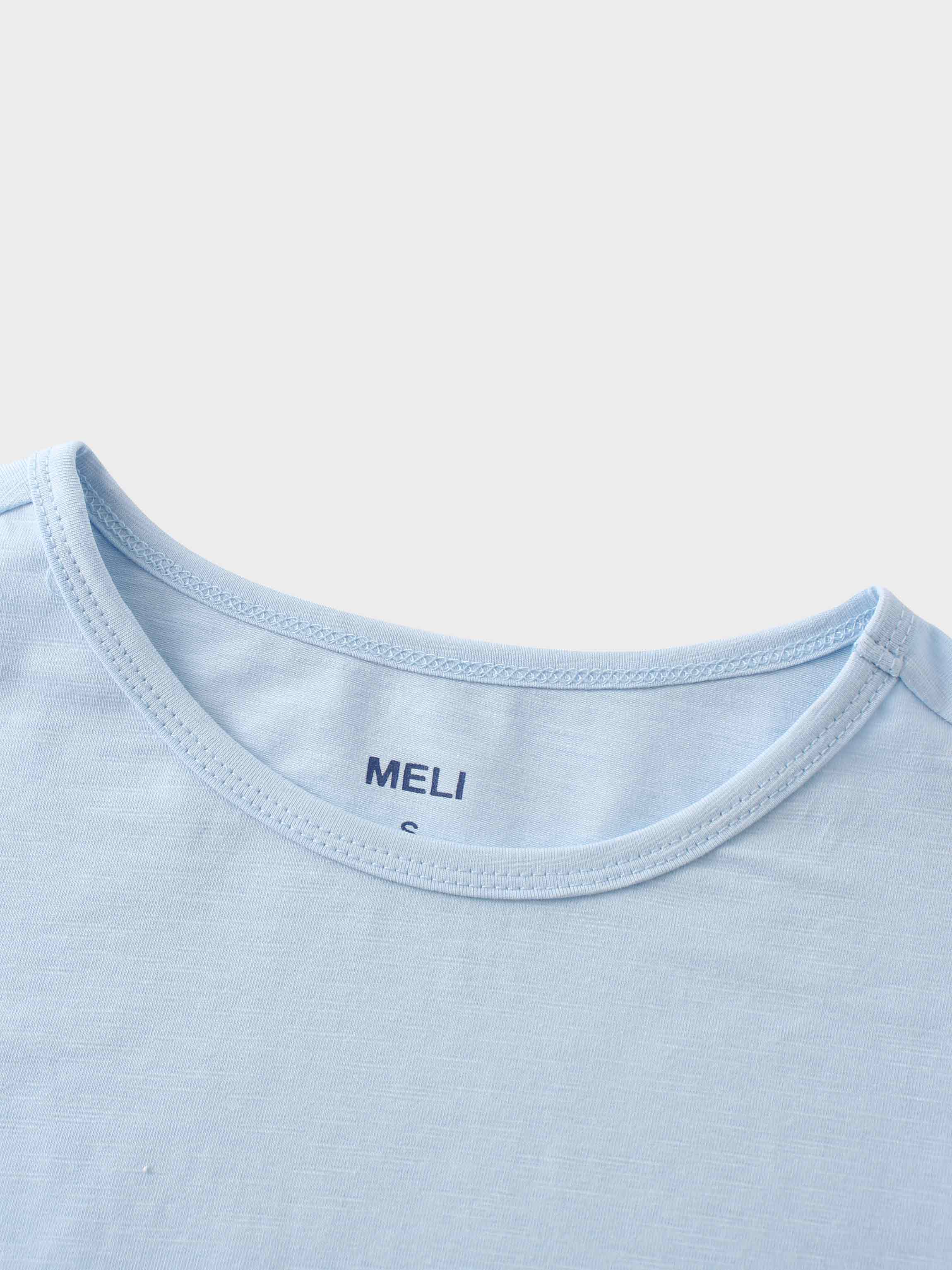 Crew Bomber Tee-Light Blue
