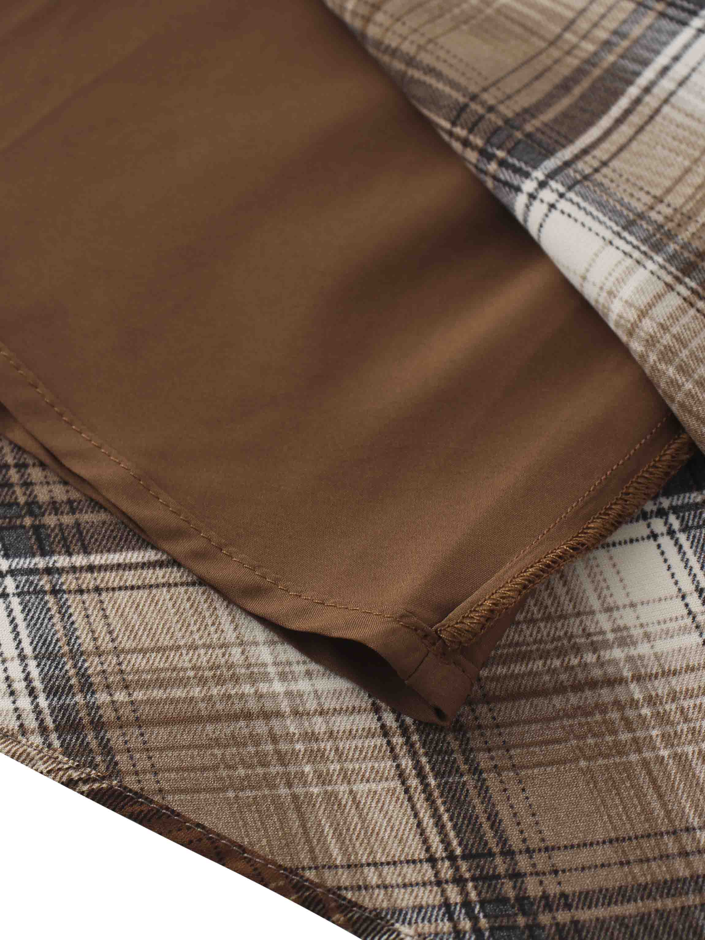 Plaid Slip Skirt-Brown Plaid