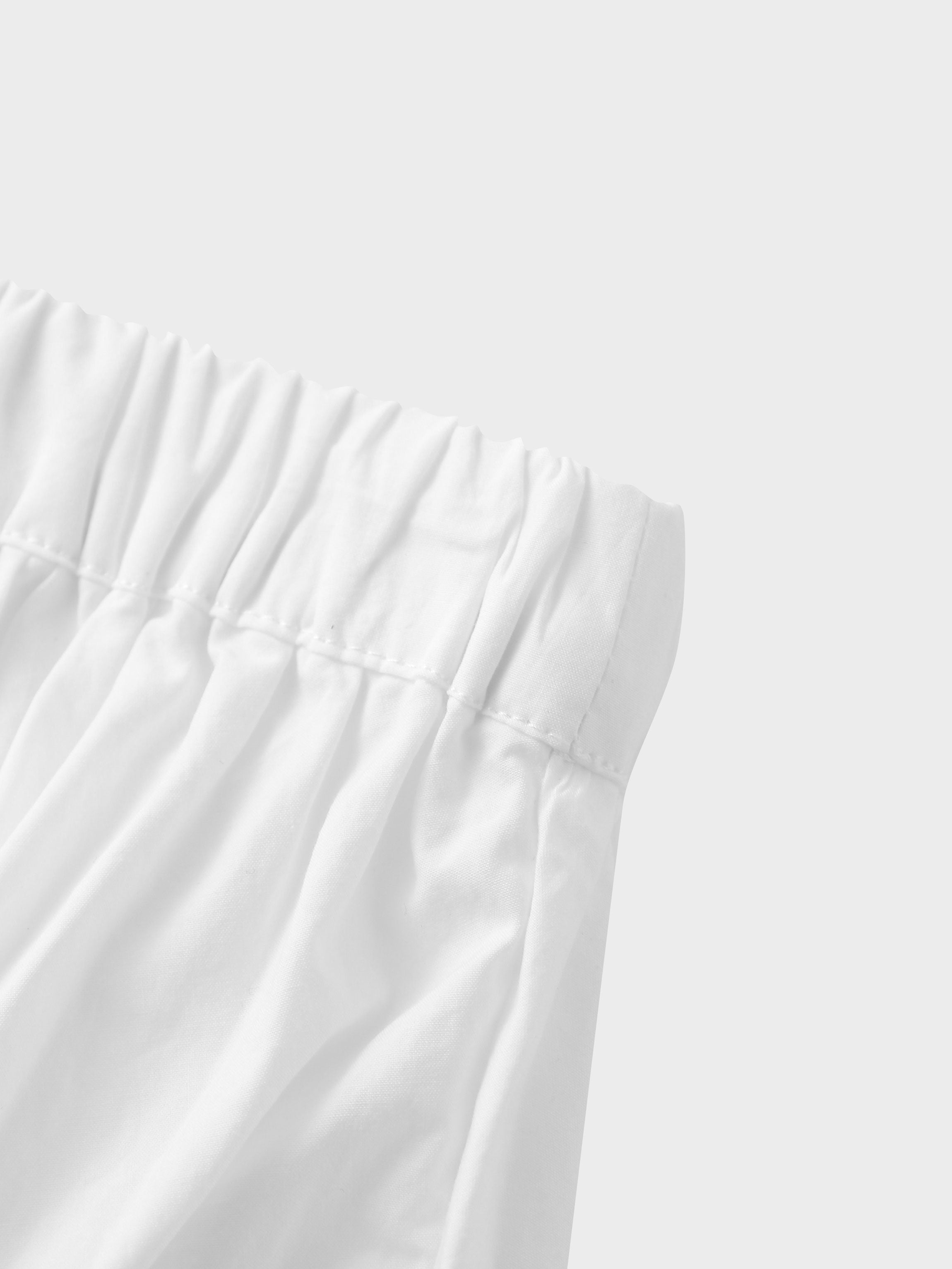 Micro Pleat Elastic Waist Skirt-White