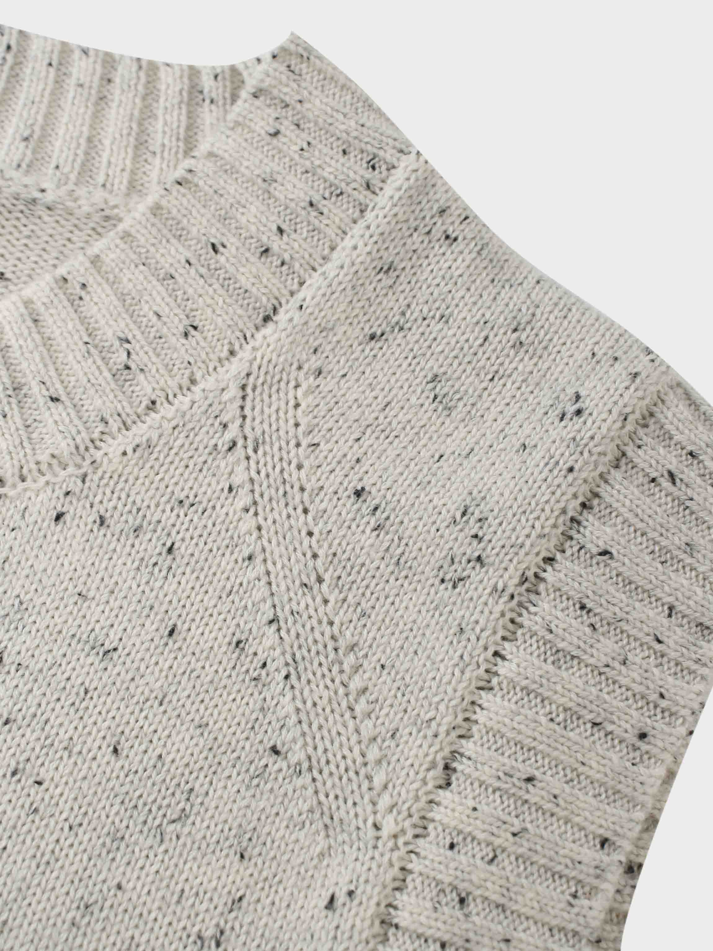 Speckled Crew Neck Vest-Ivory