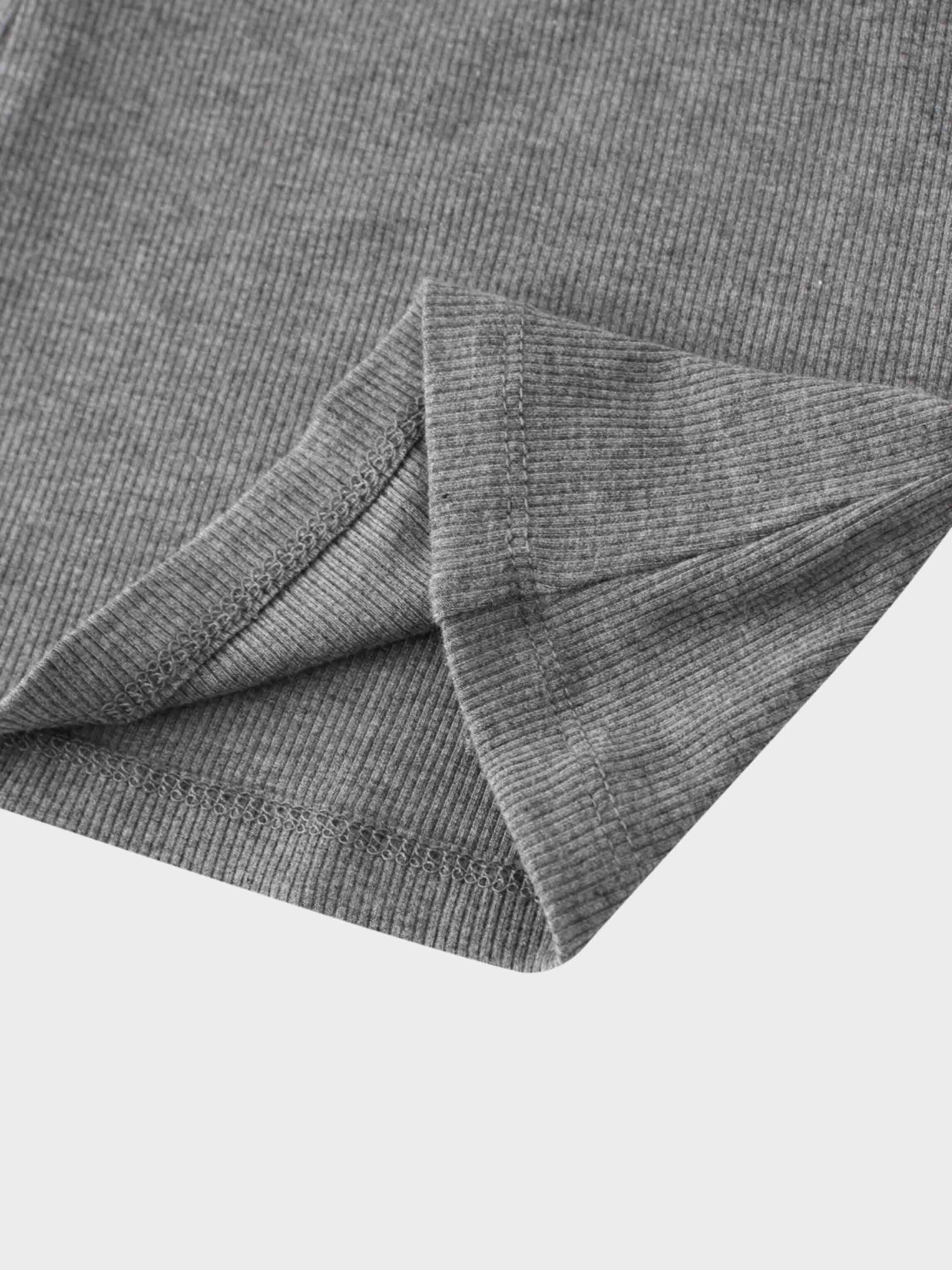 Panel Ribbed Skirt-Heathered Grey