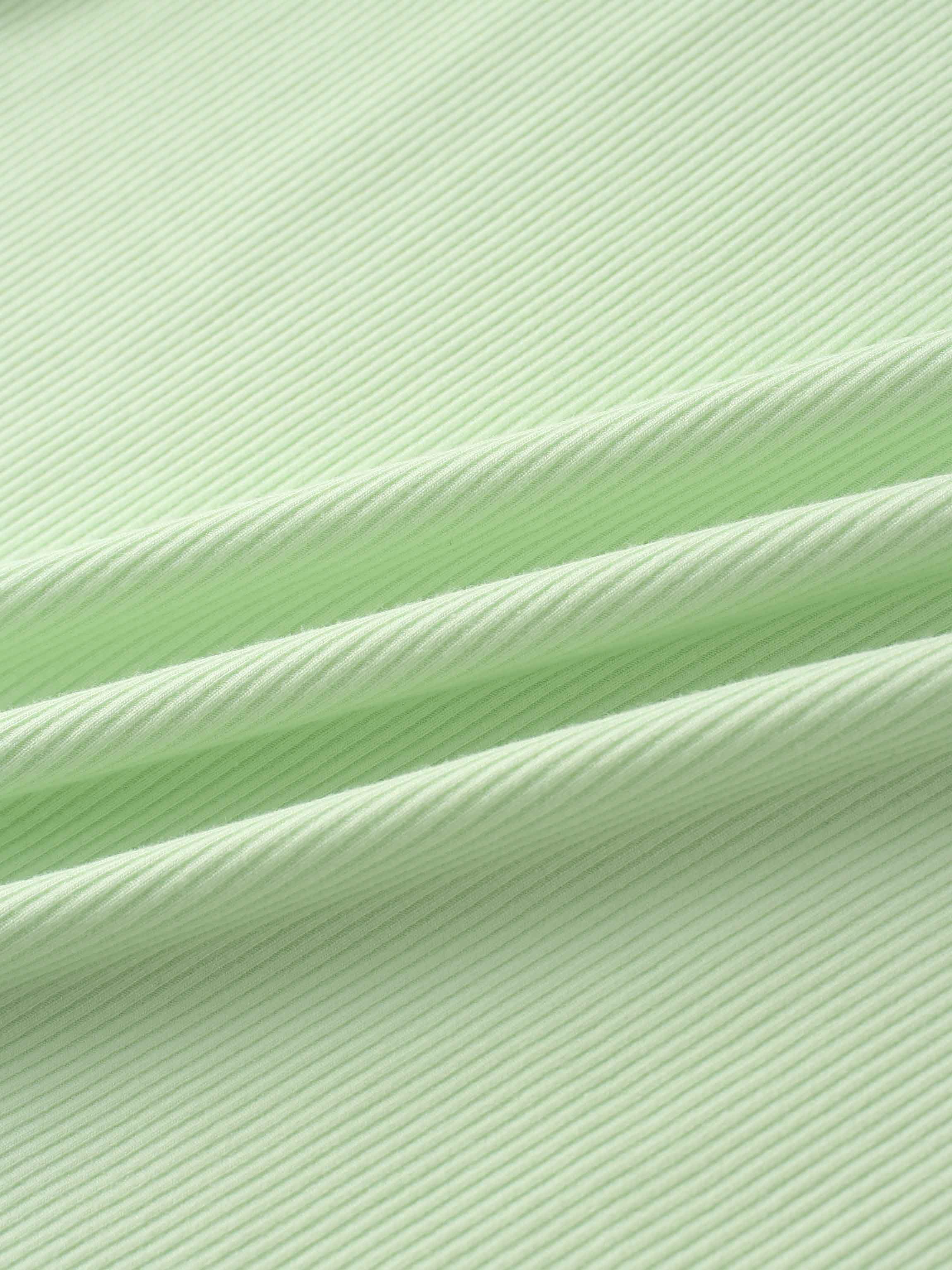 Rounded Hem Ribbed T-Shirt-Mint Green