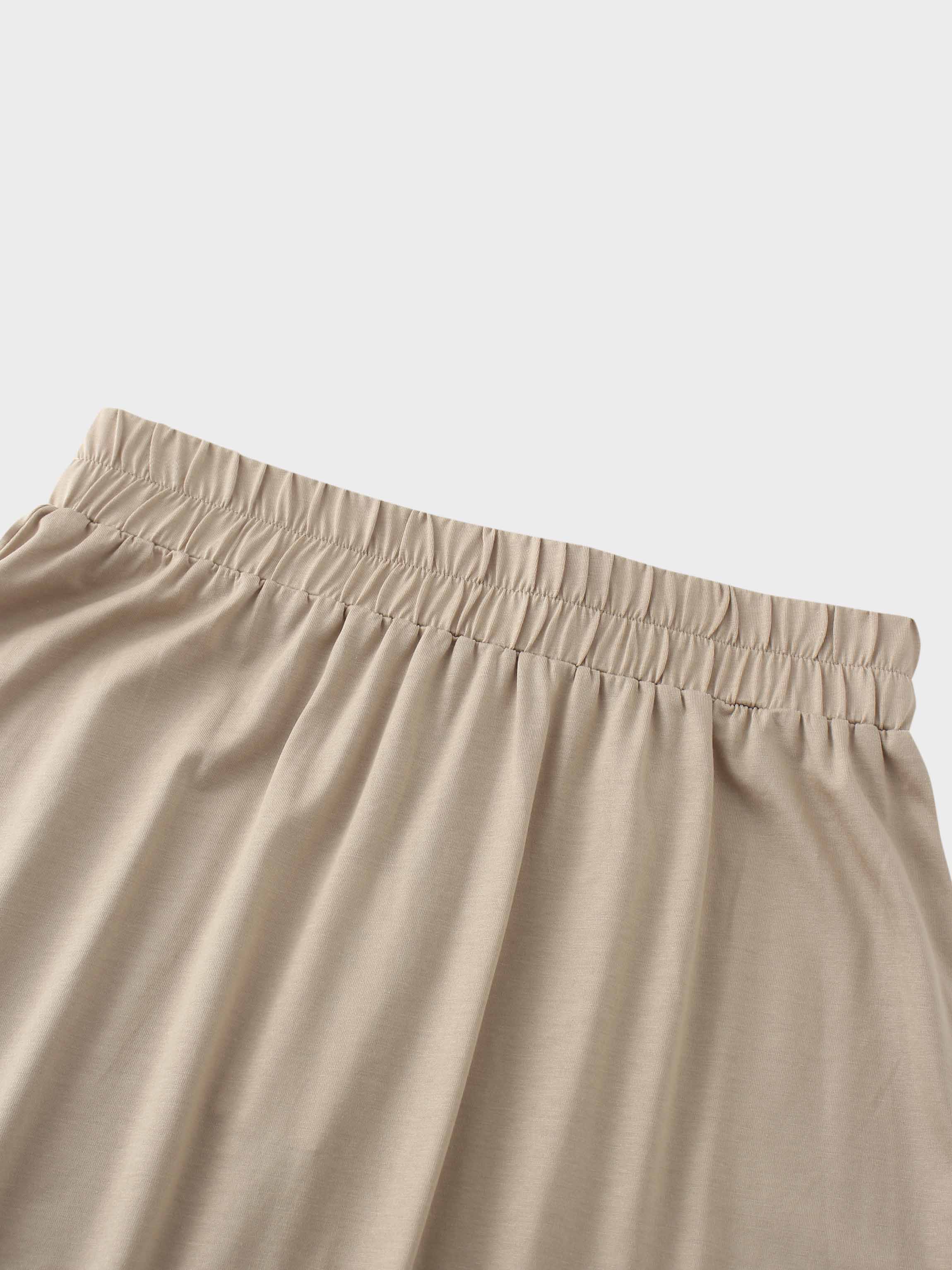 Elastic Waist T-Shirt Skirt-Taupe