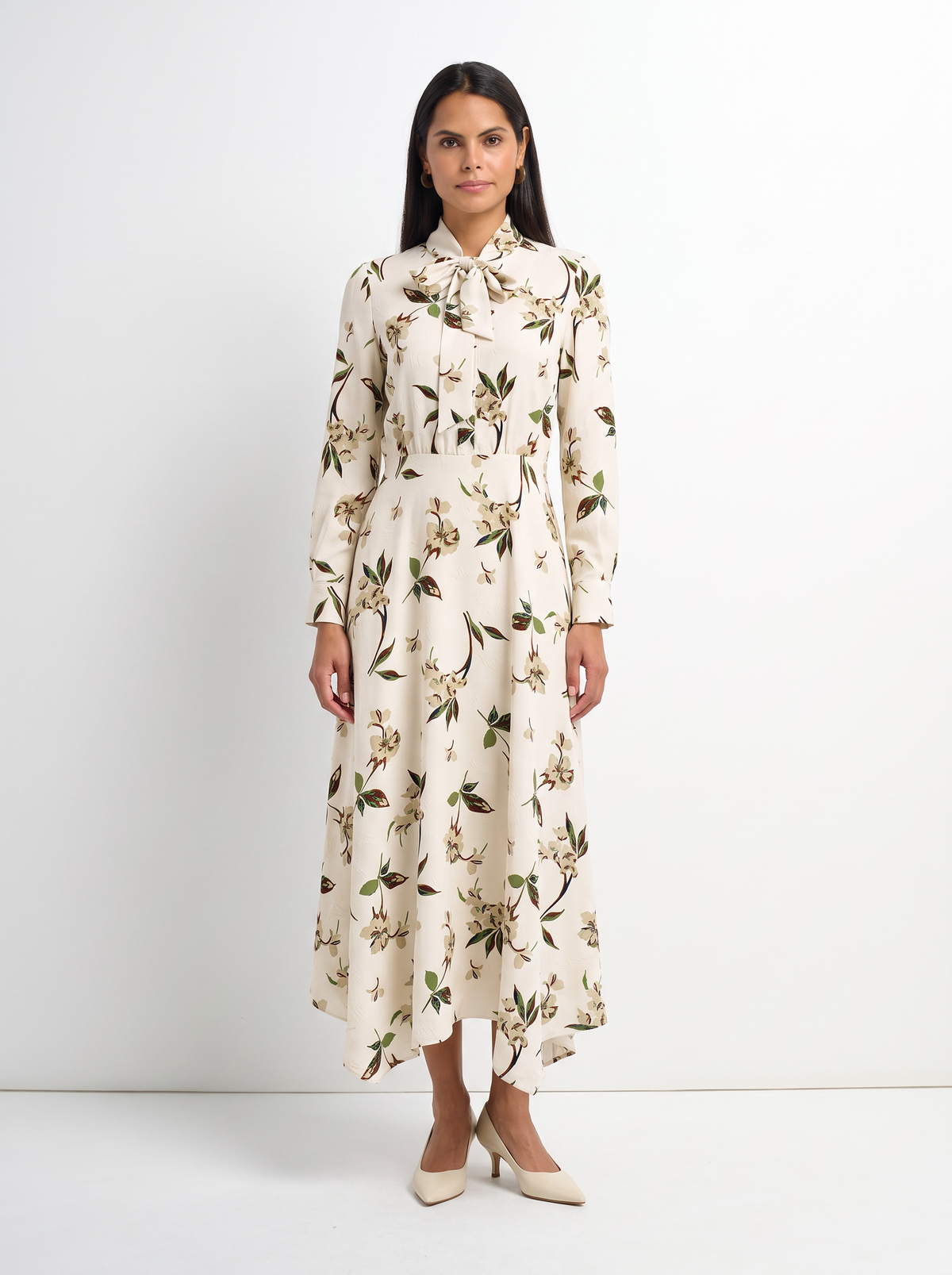 Katie Dress - Cream Floral