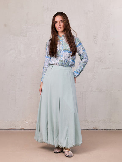 Lightweight Bubble Skirt-Dusty Mint