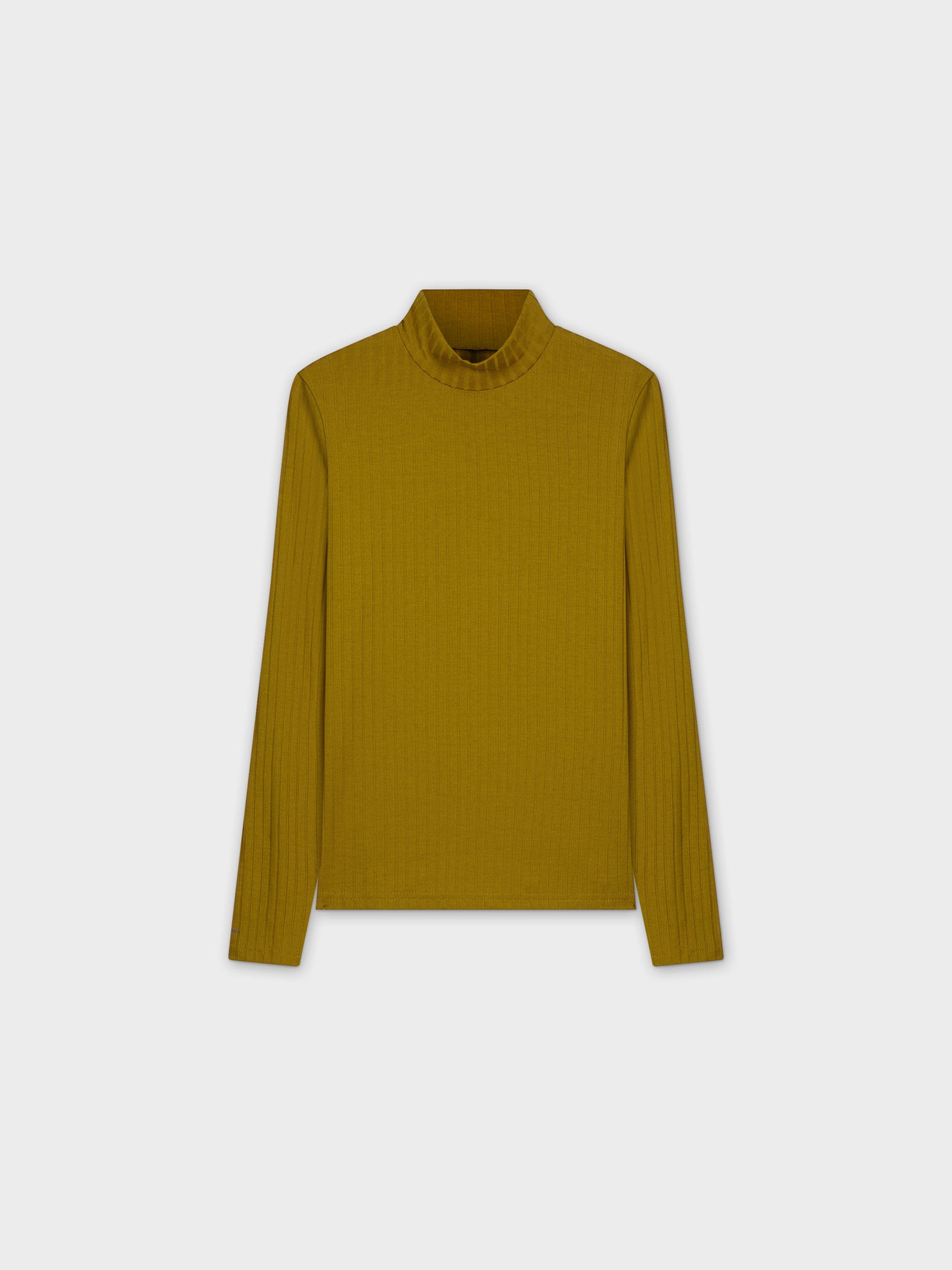 RIBBED JERSEY TURTLENECK-GOLD