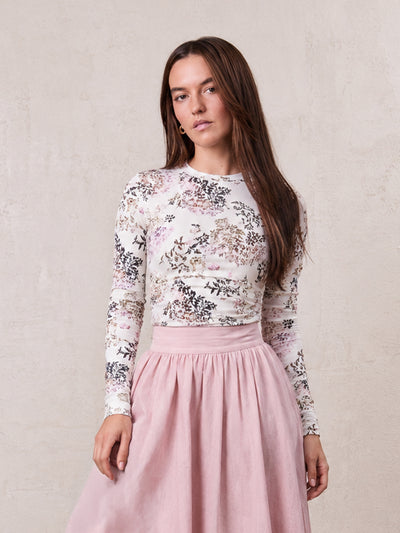 Basic Printed T-shirt-Floral Bunch