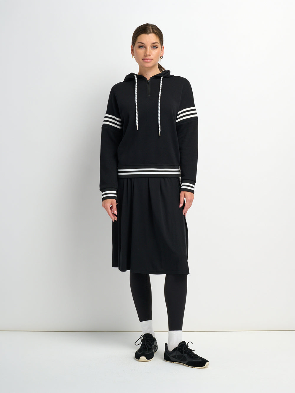 Elastic Waist Tshirt Skirt - Black 24"
