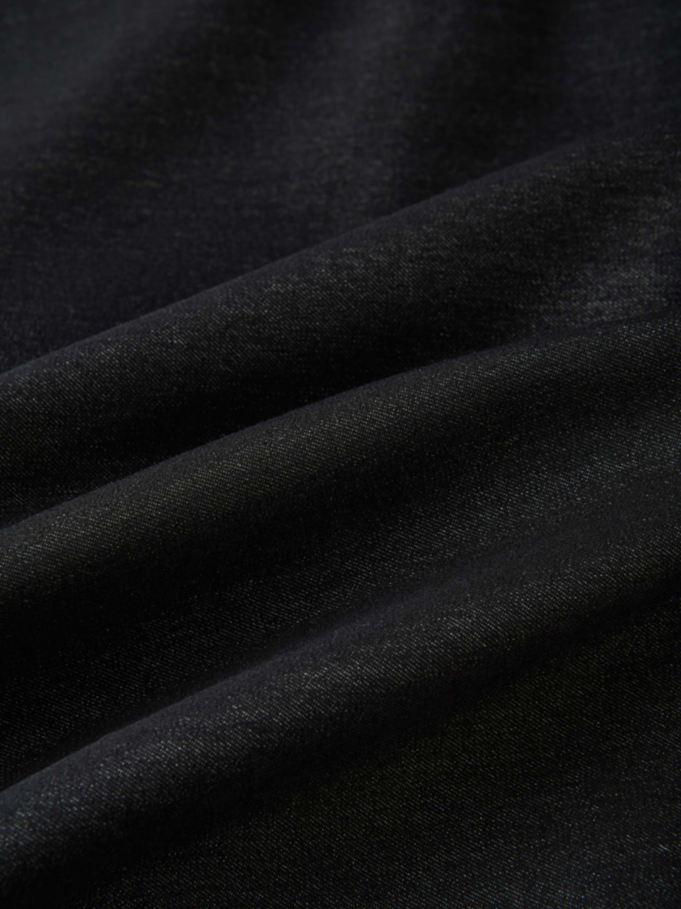 Short Pleated Jersey Denim Skirt - Black