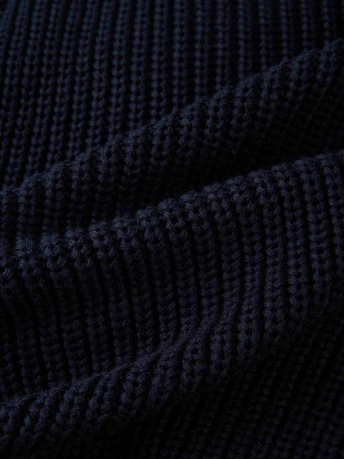 Shirt Collar Sweater - Navy/Light Blue Stripe