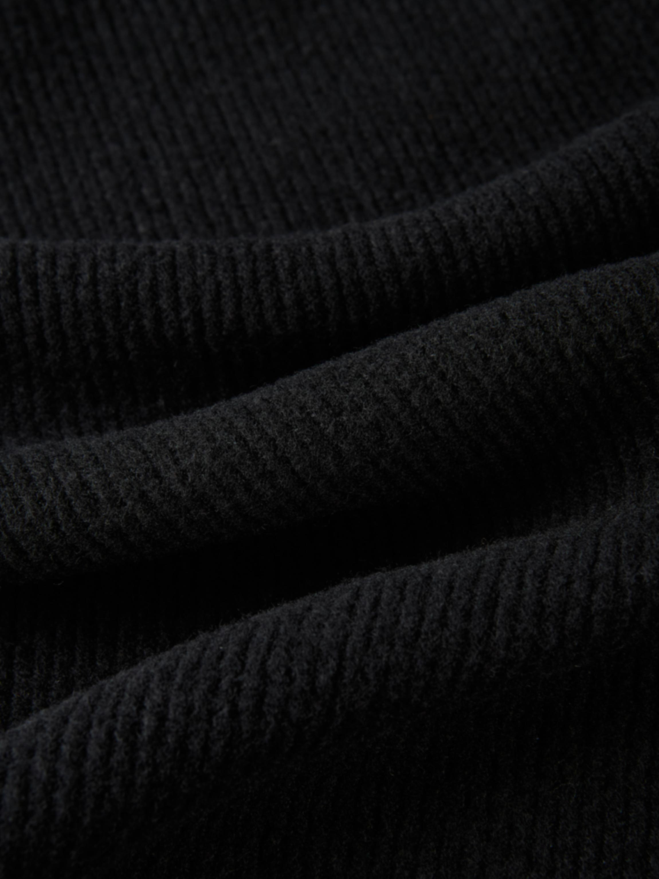 Soft Ribbed Drawstring Maxi Skirt - Black
