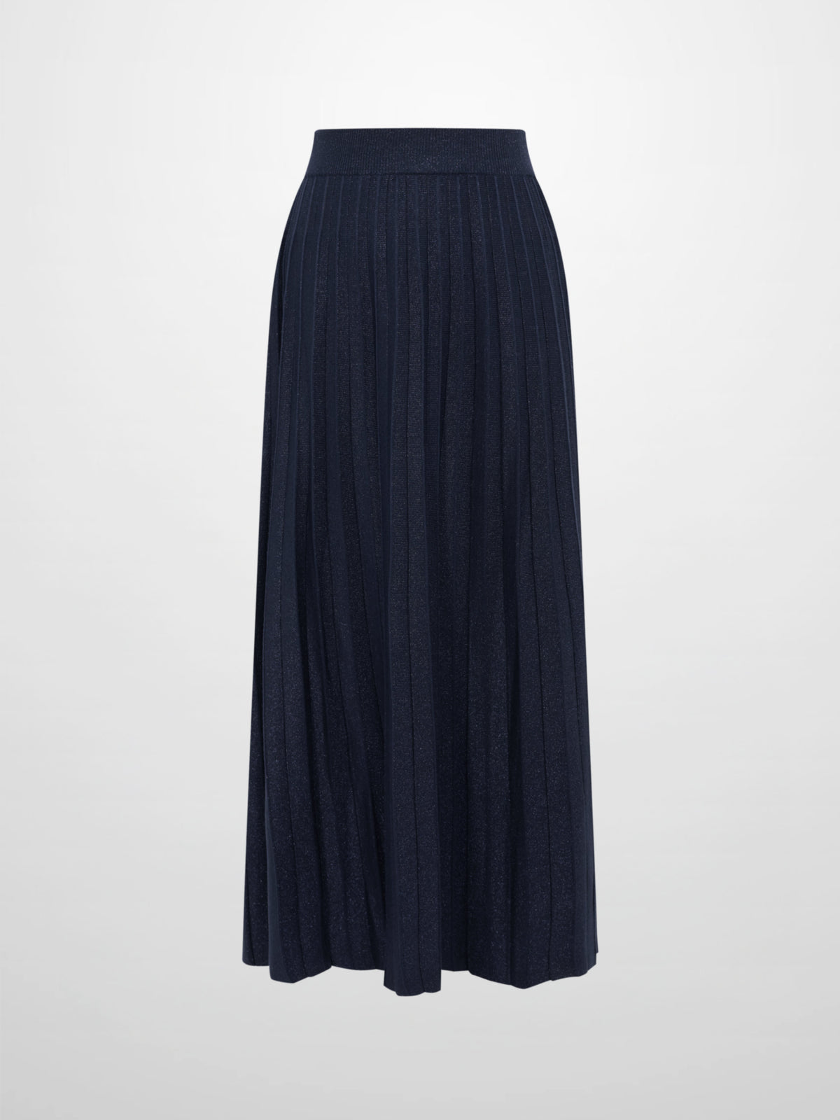 Lurex Pleat Knit Maxi Skirt - Blue