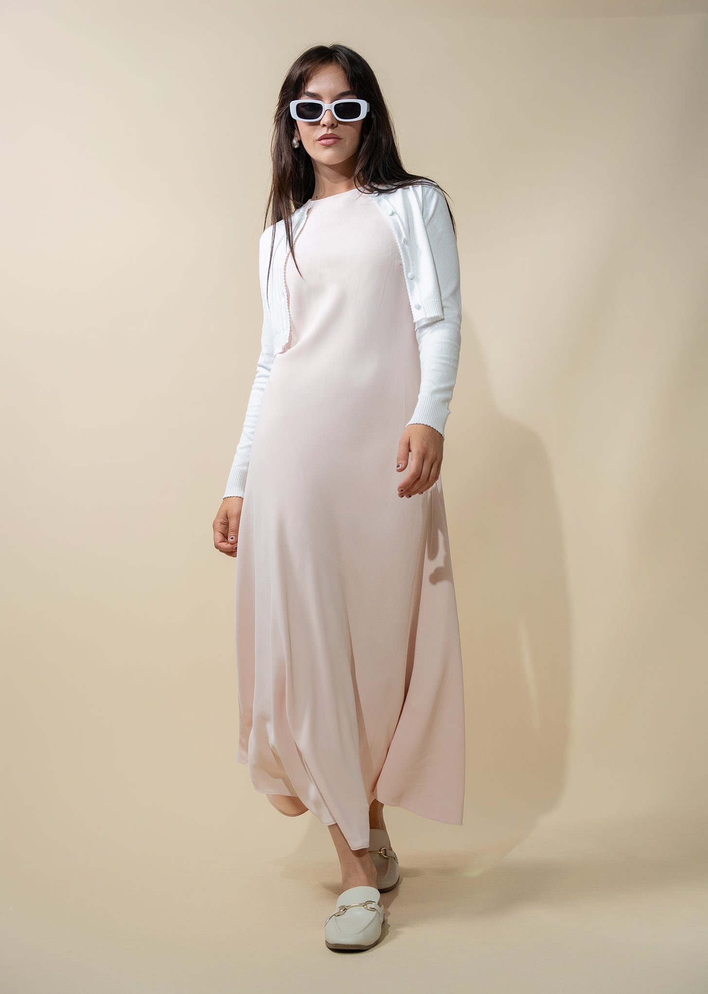 Basic T-Shirt Cropped Cardigan-White