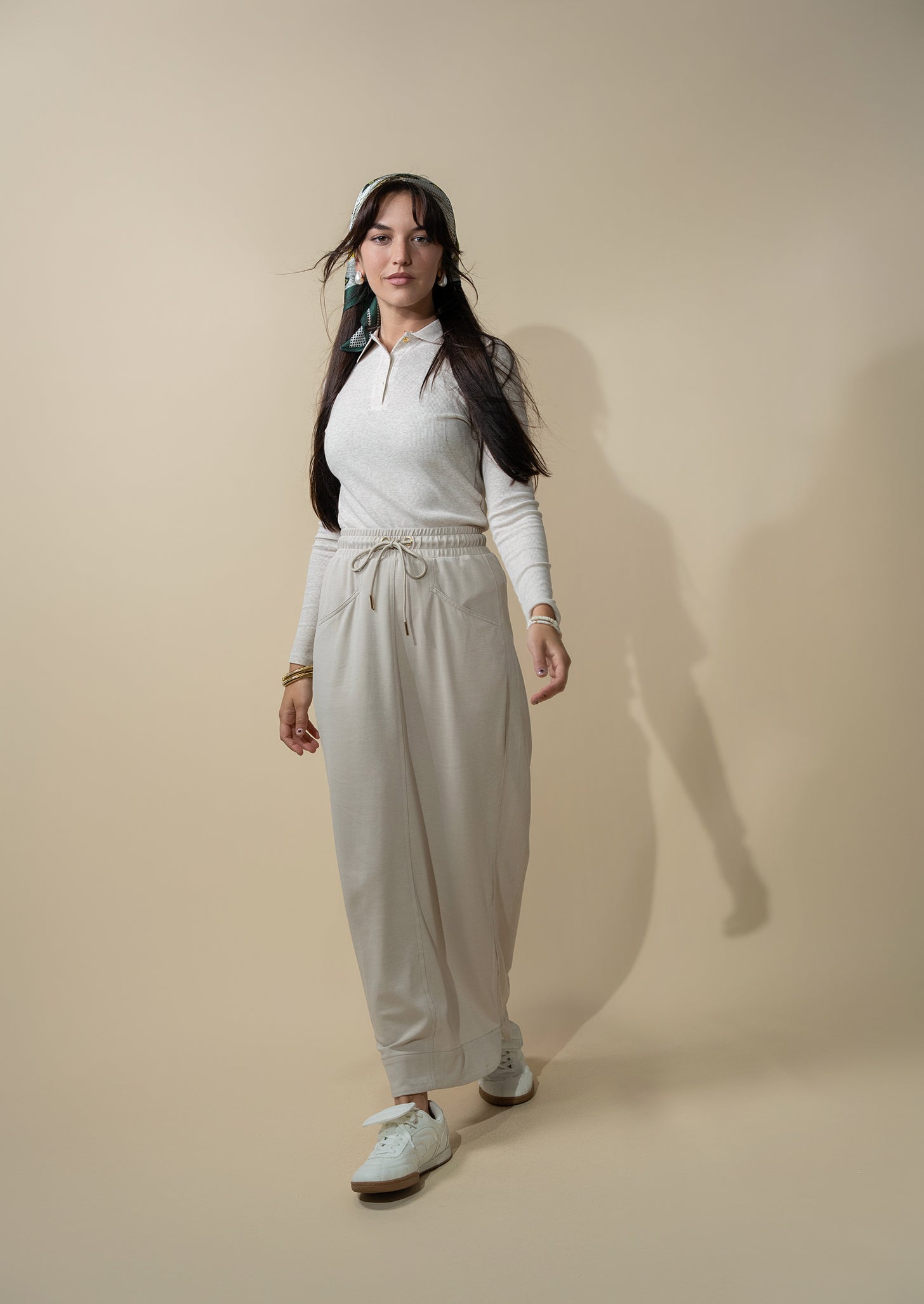 Drawstring Pocket T-Shirt Skirt-Stone