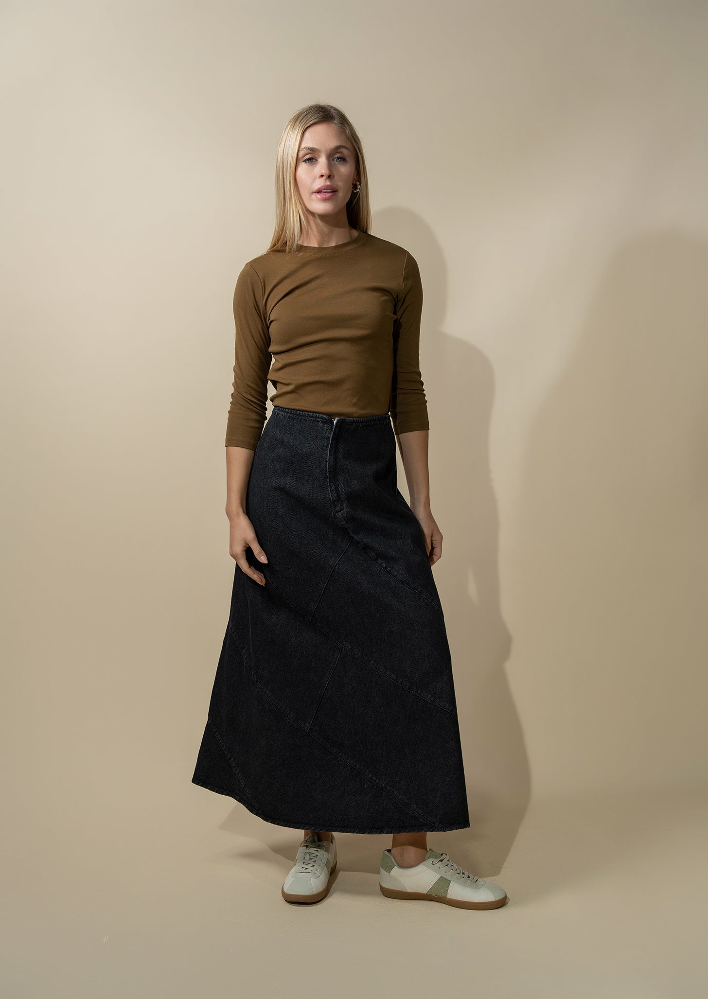 CLASSIC TEE 3Q-BROWN