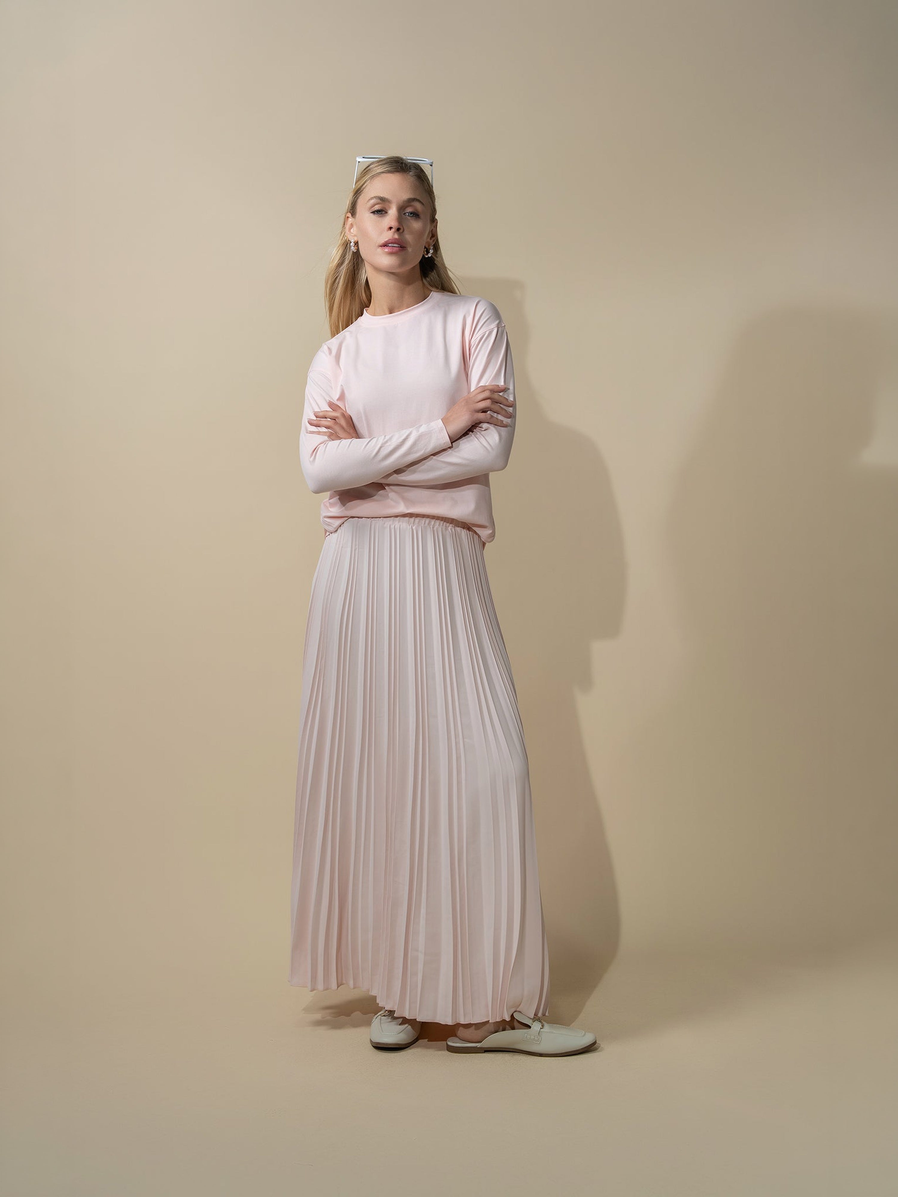 Oversized Rounded Hem T-Shirt-Perfect Pink