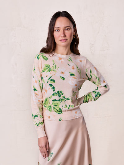 Printed Sweater-Spring Flower