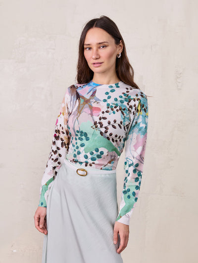 Printed Sweater-Vine Branch