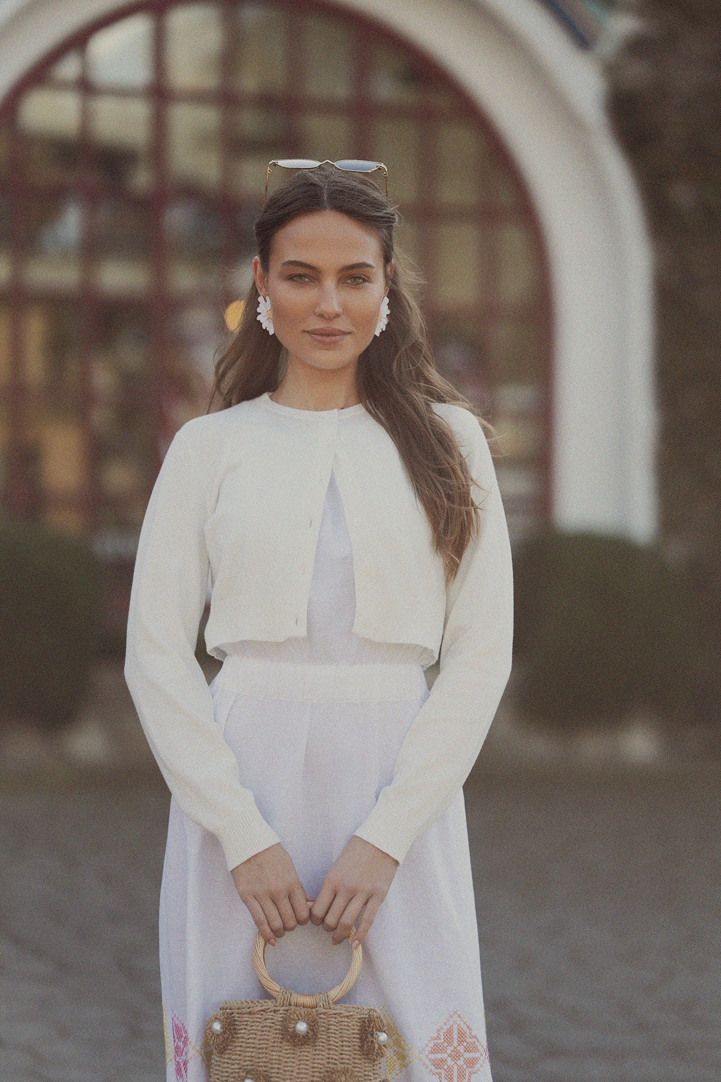 Cropped Cardigan Cocktail Dress With Cardigan Trim Detail Crew Crop Cardigan Size S White Cropped Cardigan Cocktail Dress With Cardigan Trim Detail Crew Crop Cardigan Size S White