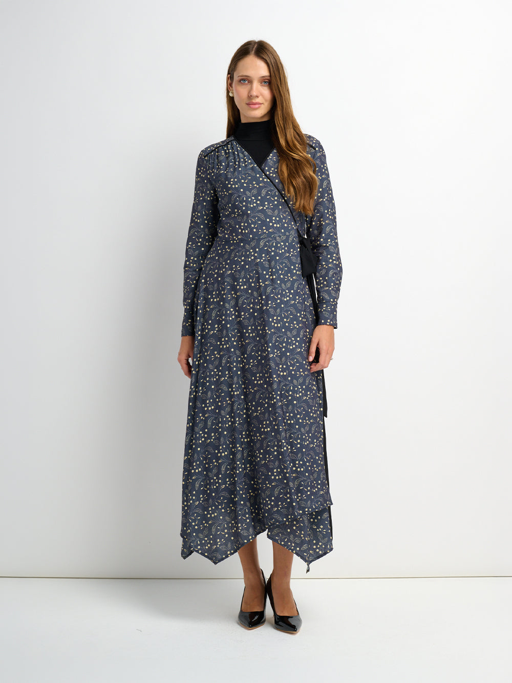 Handkerchief Hem Wrap Dress - Mini Floral