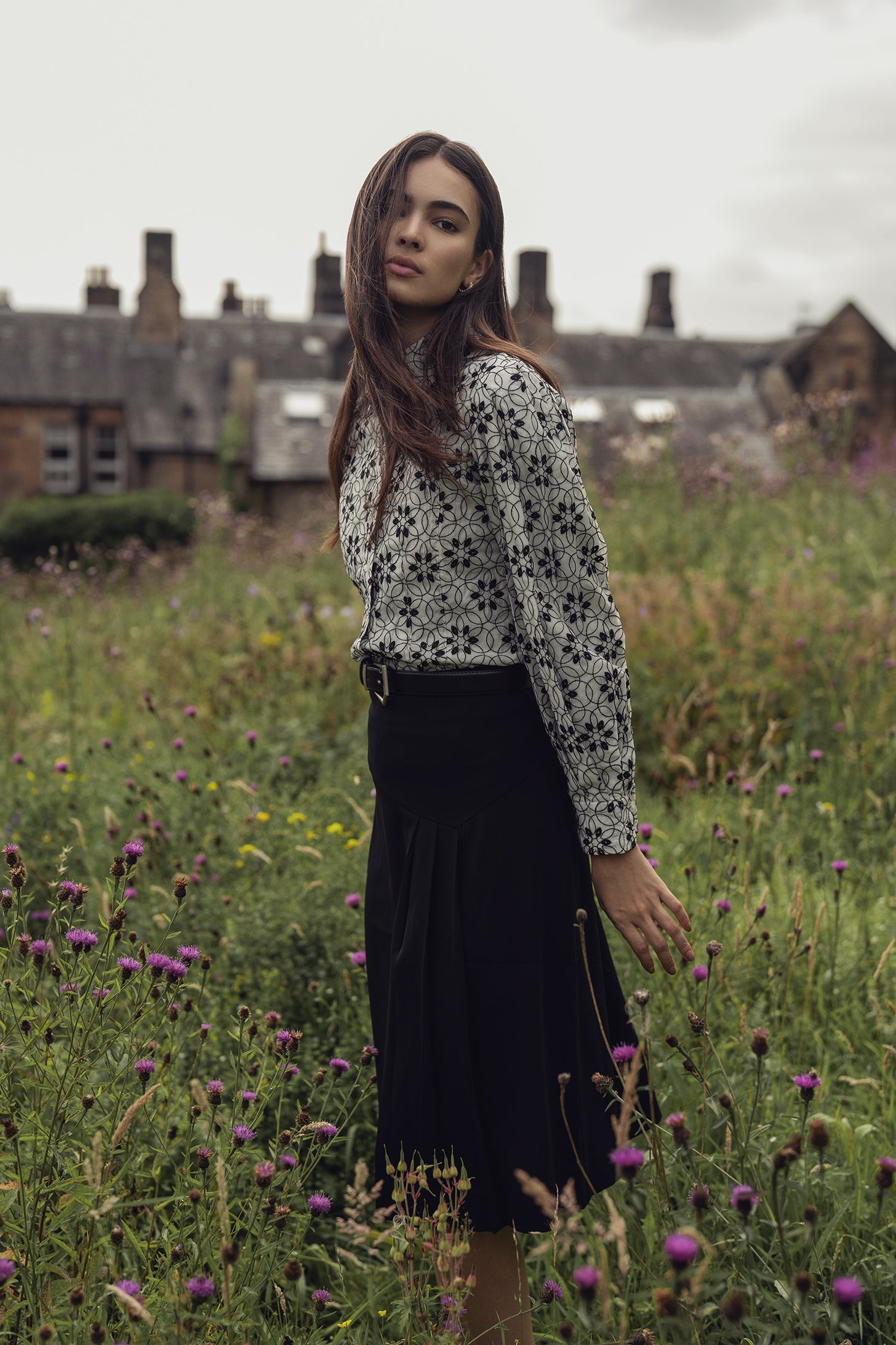 Embroidered Puff Sleeve Blouse-Floral
