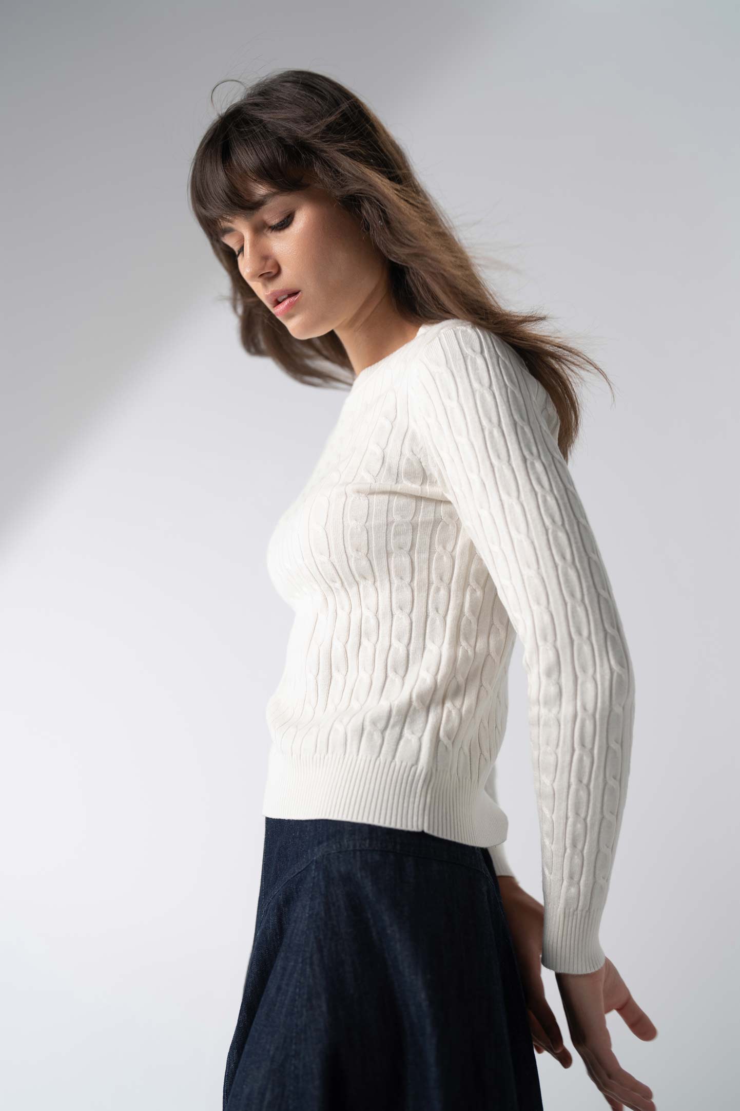 Jersey de ochos de punto-Blanco