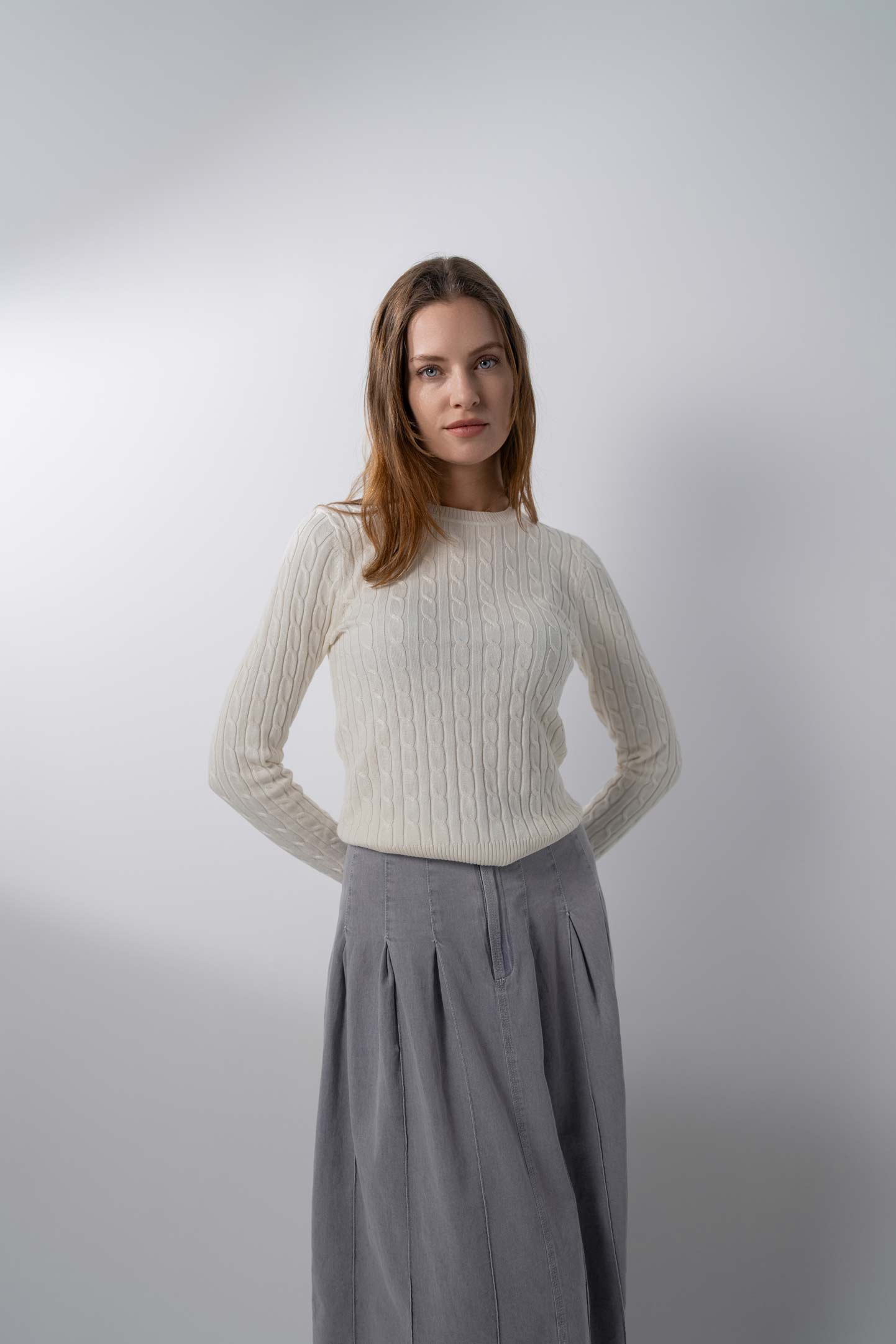 Jersey de ochos de punto-Blanco
