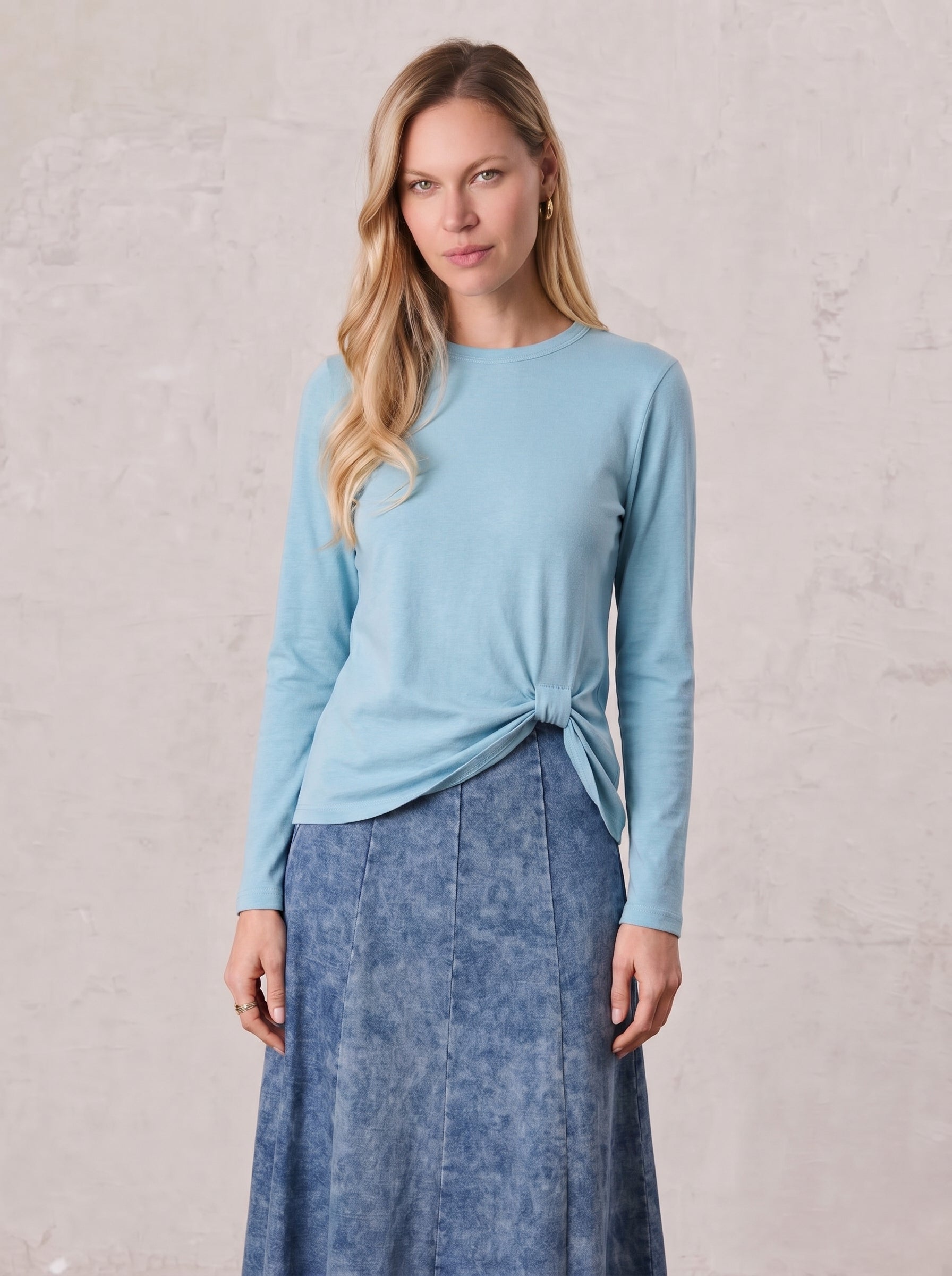Side Knot Tee-Light Blue