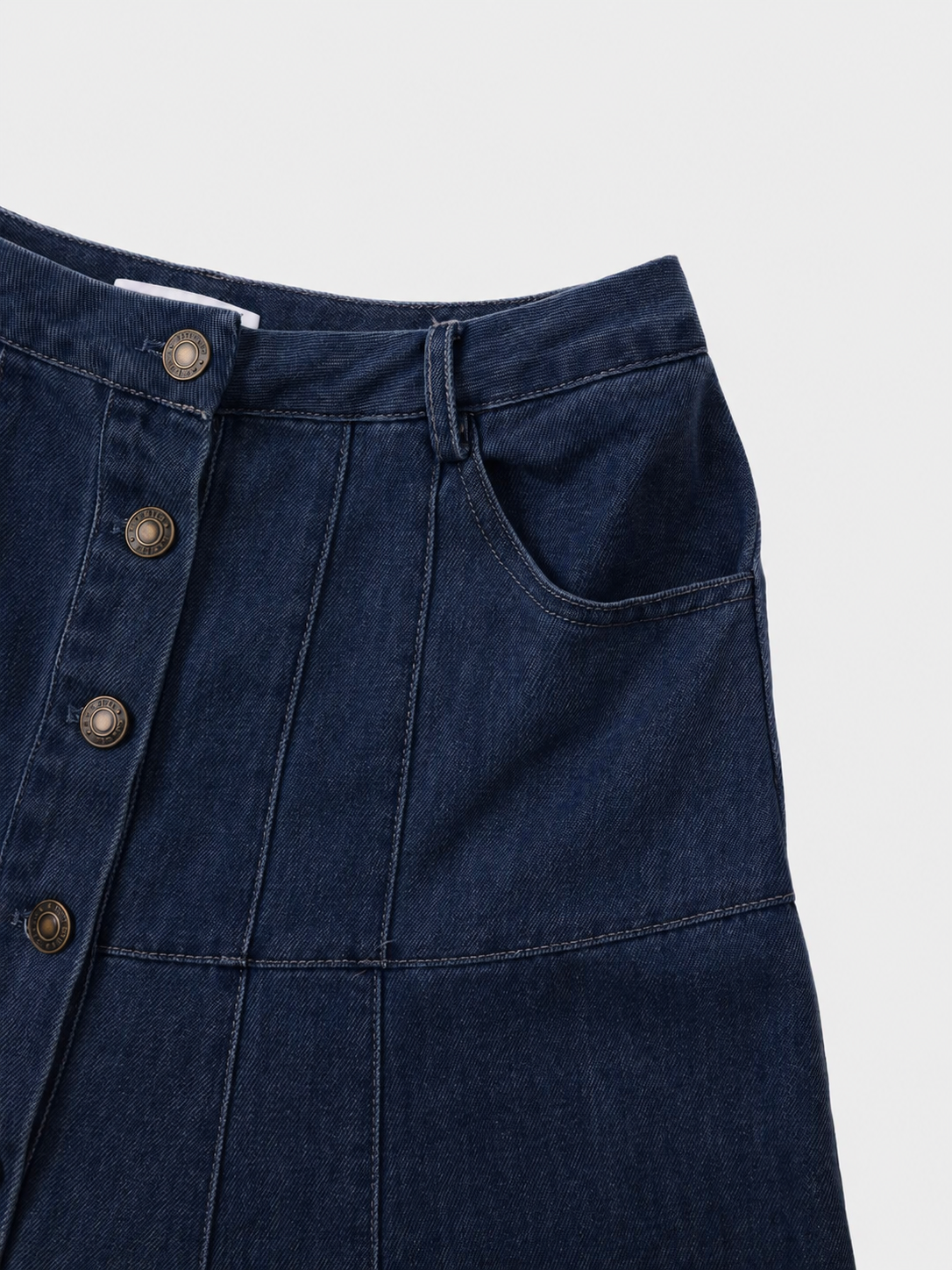 Drop Waist Denim Skirt-Blue