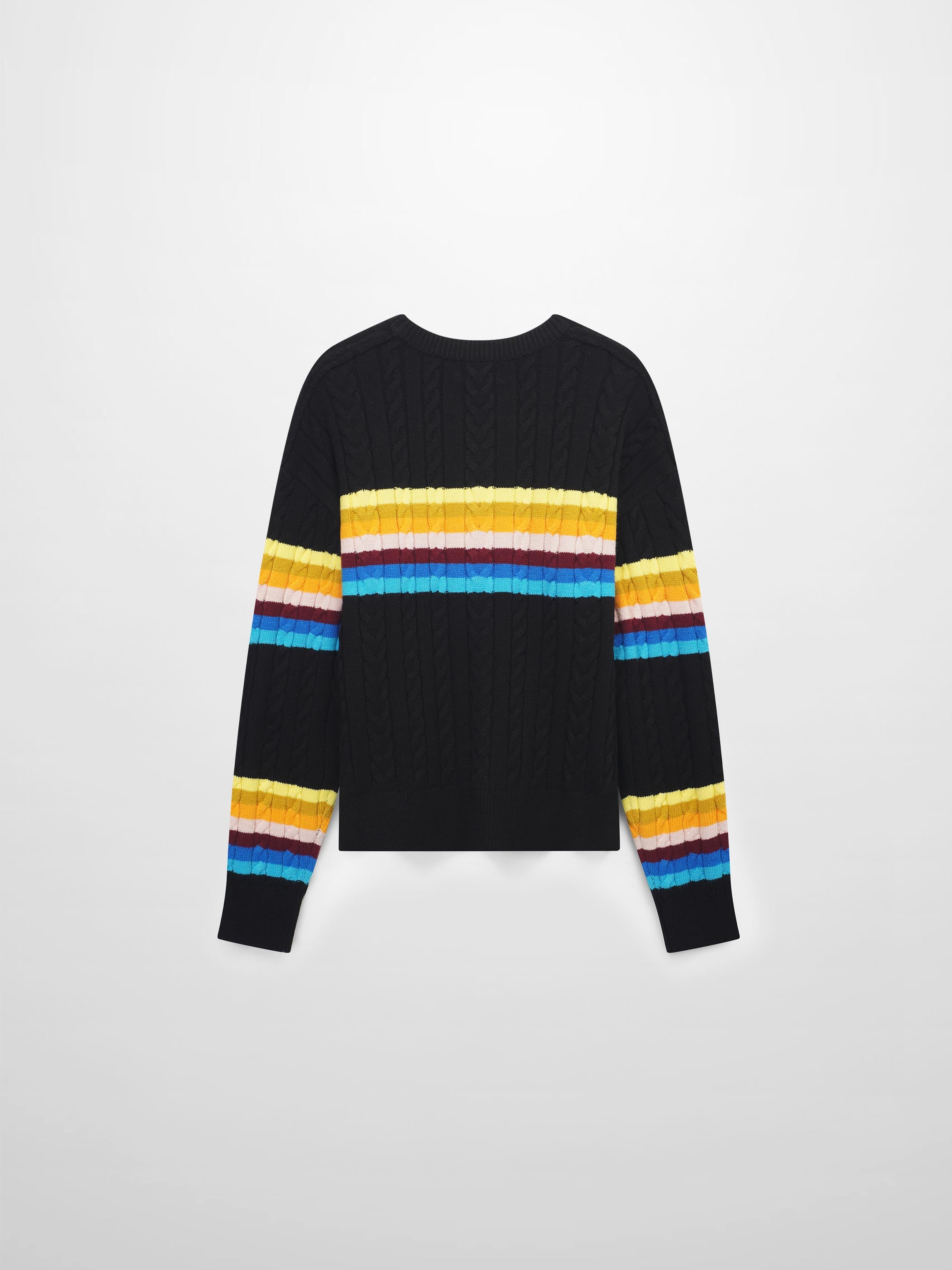 Cable Striped Sweater-Colored Stripe
