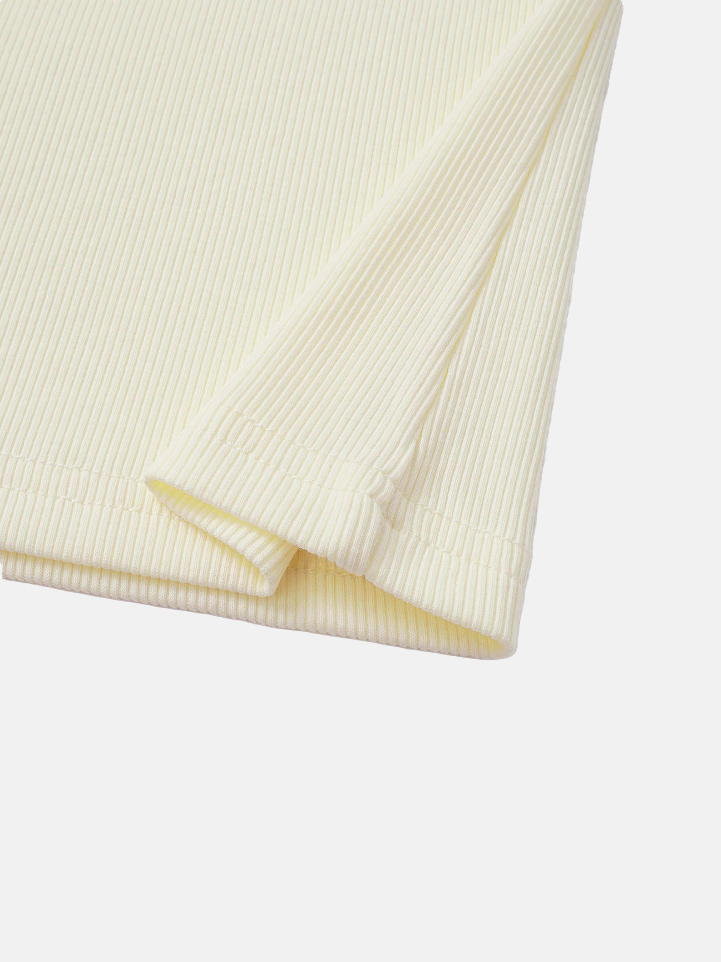 RIBBED CREW SLEEVELESS SHELL-CREAM