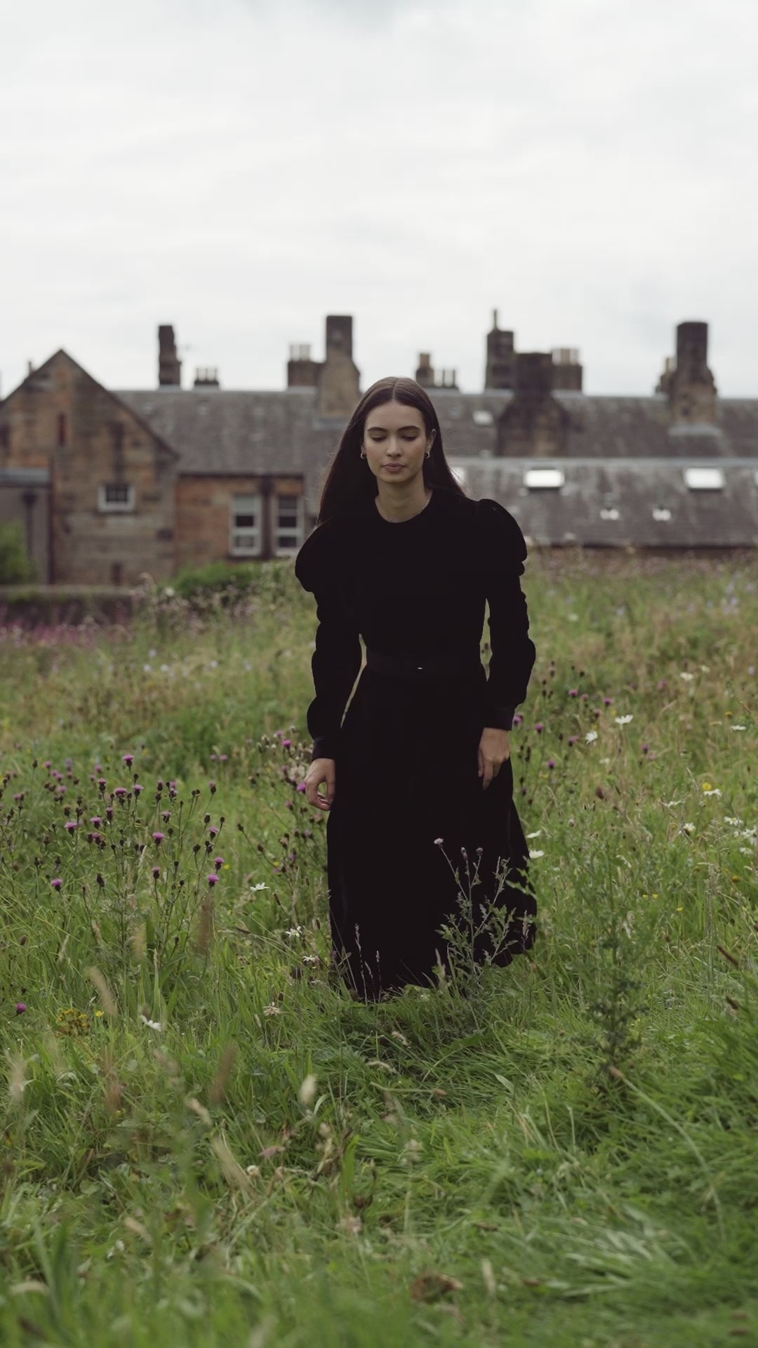 Velvet Flare Dress-Black