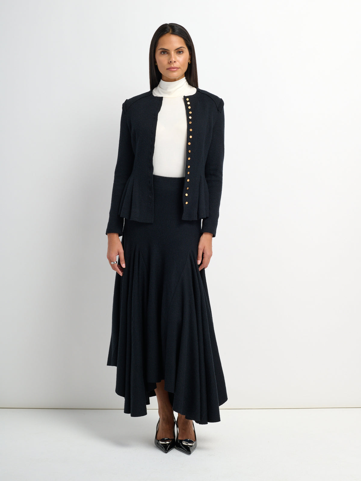 Midi Flare Skirt - Black