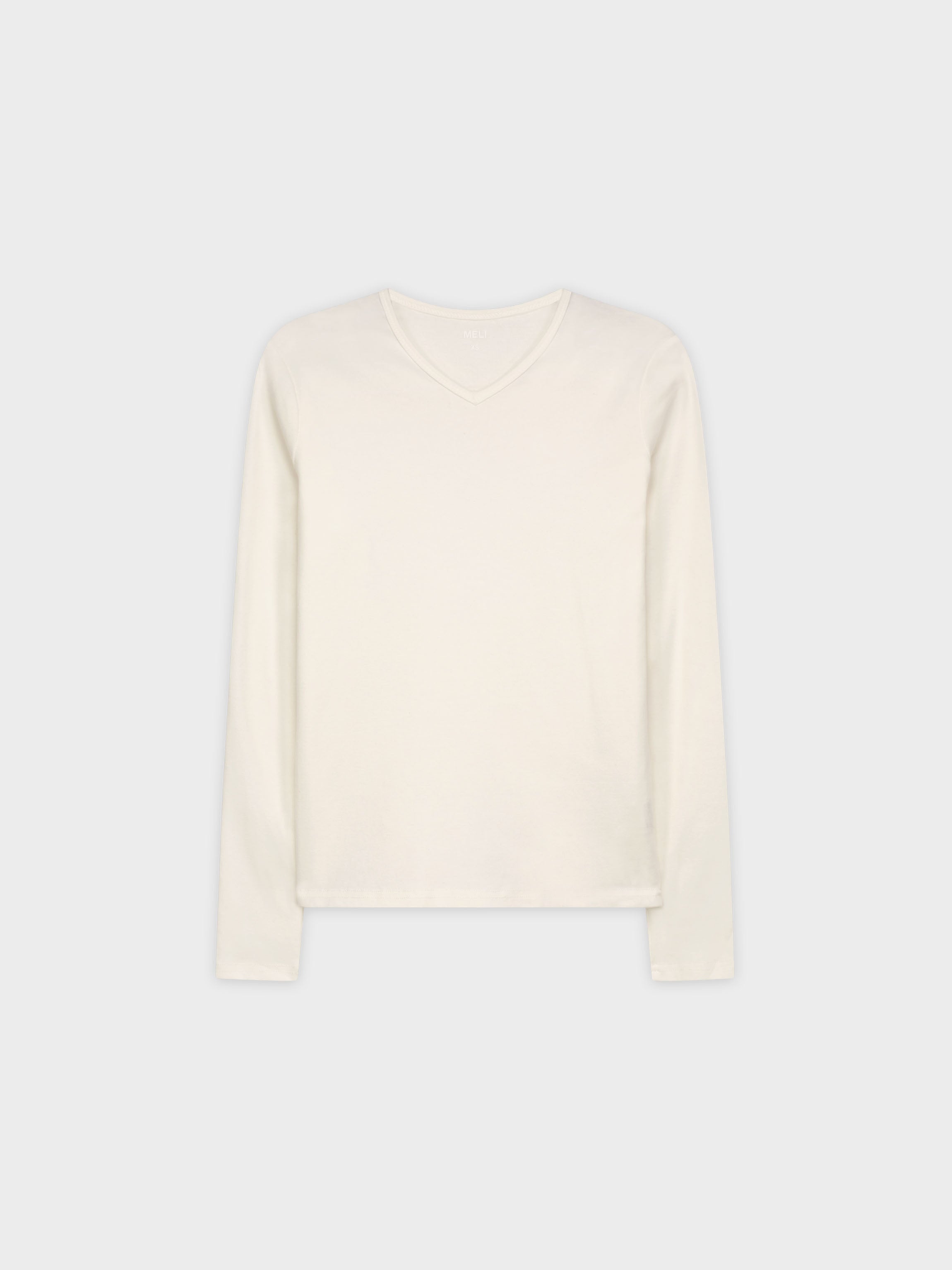 basic high v tee ls-cream