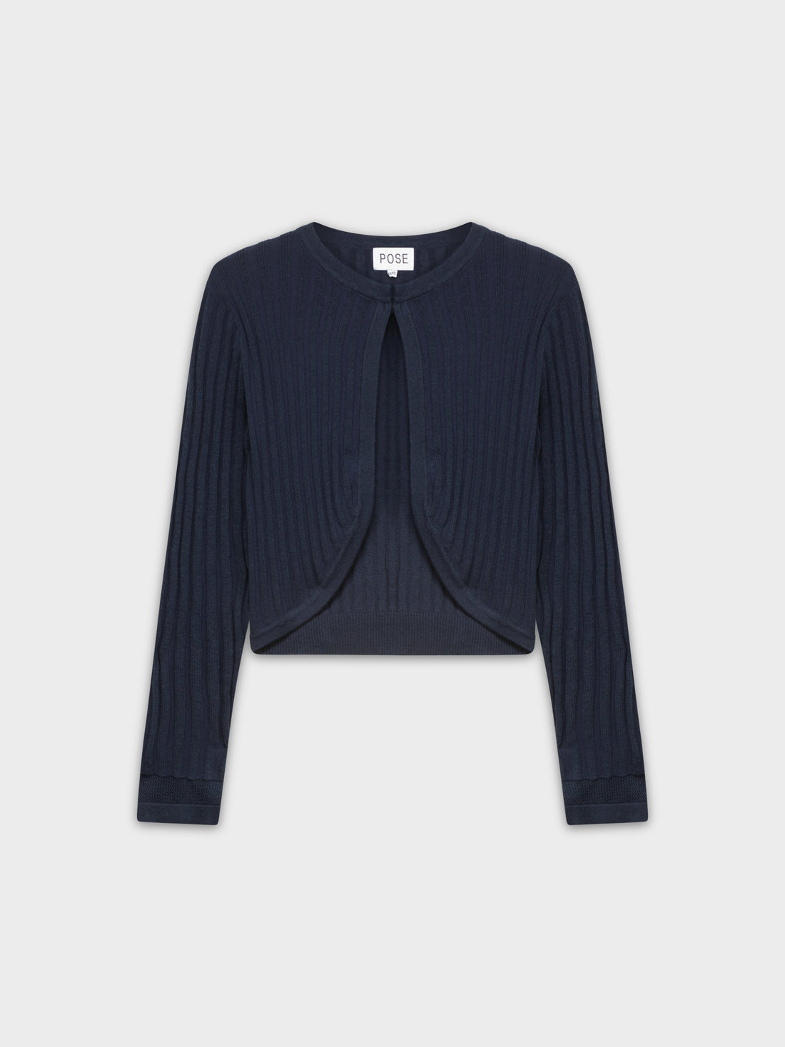 RIBBED SHRUG-NAVY