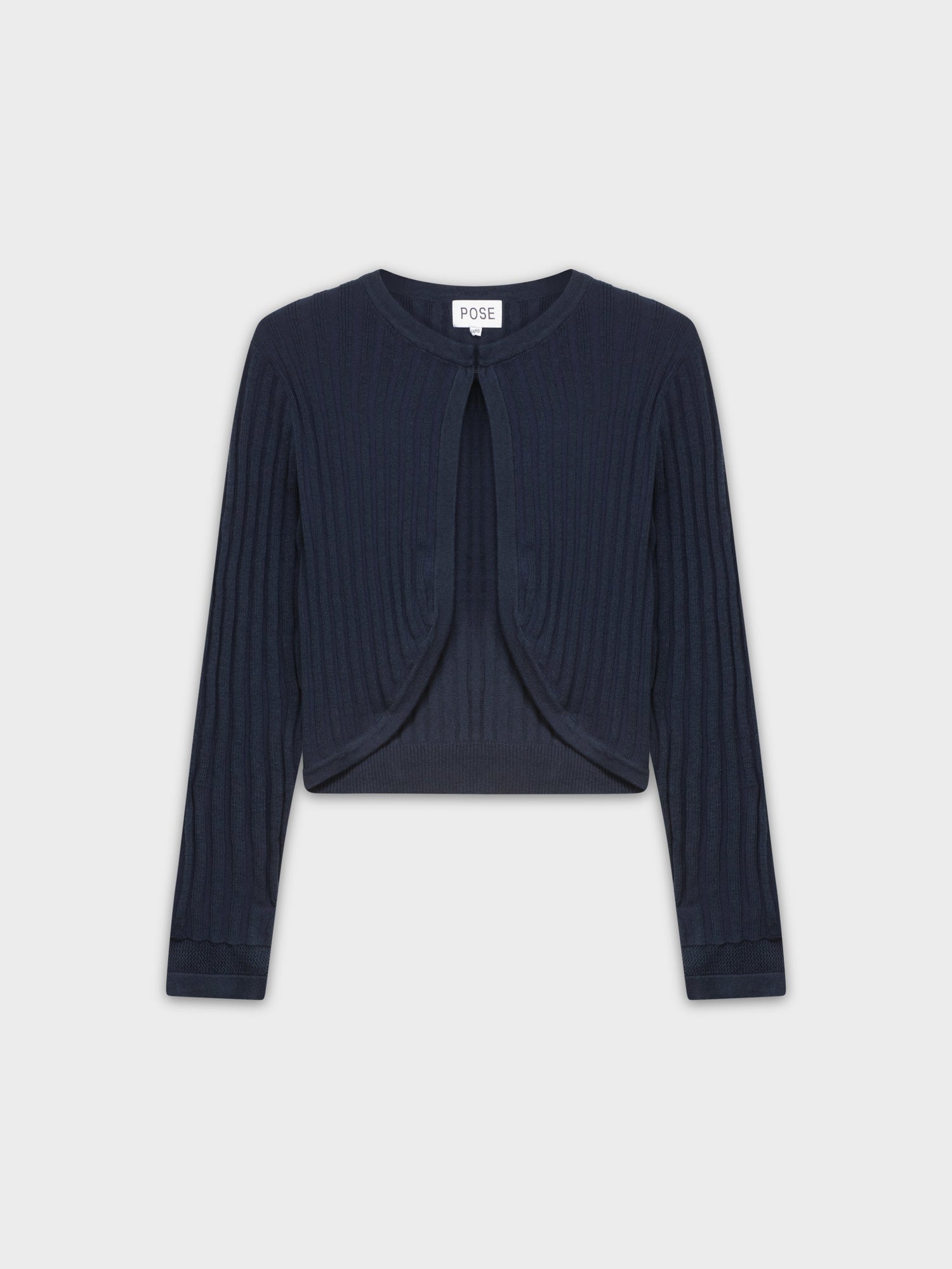 RIBBED SHRUG-NAVY