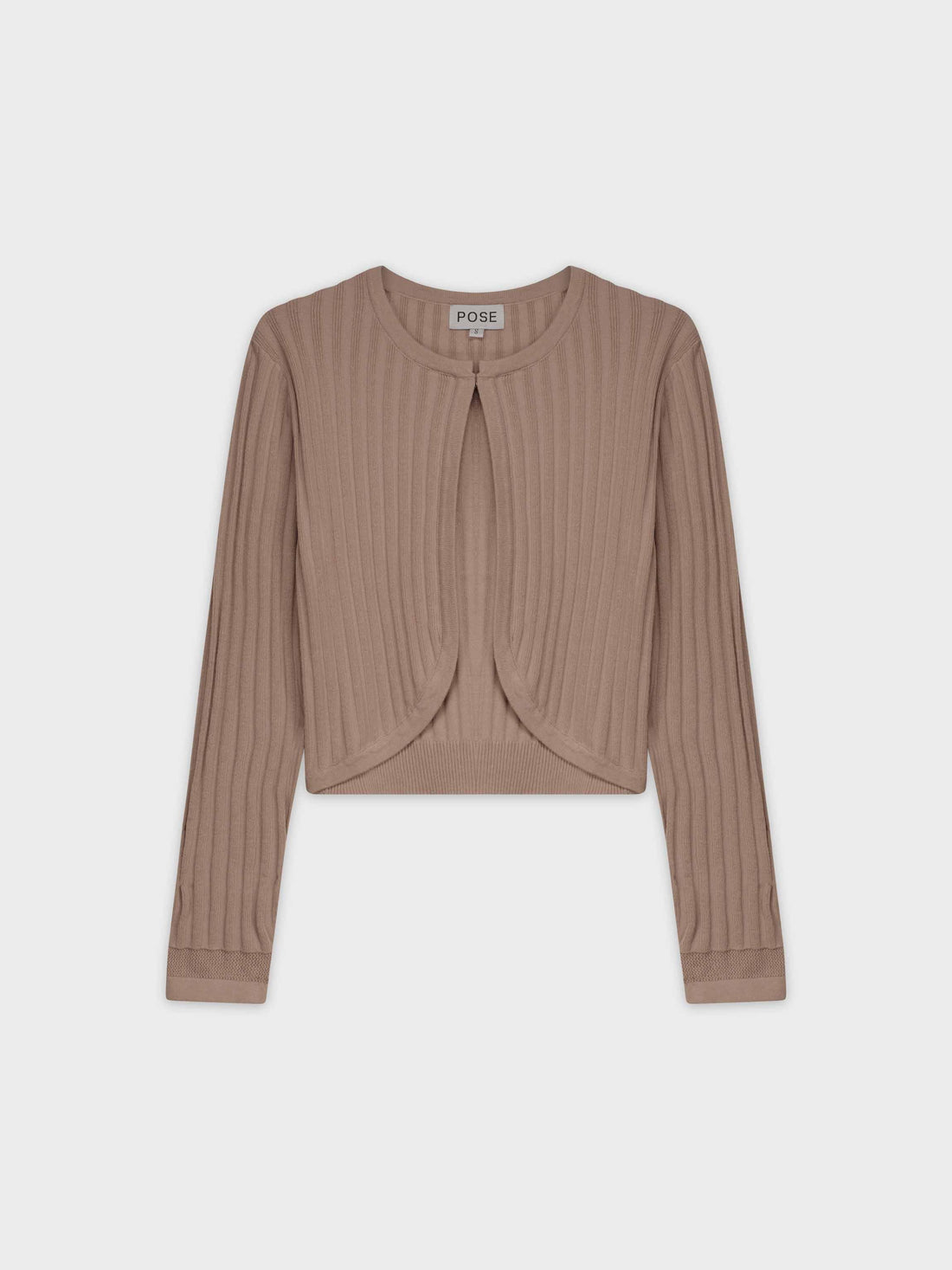 RIBBED SHRUG-TAN
